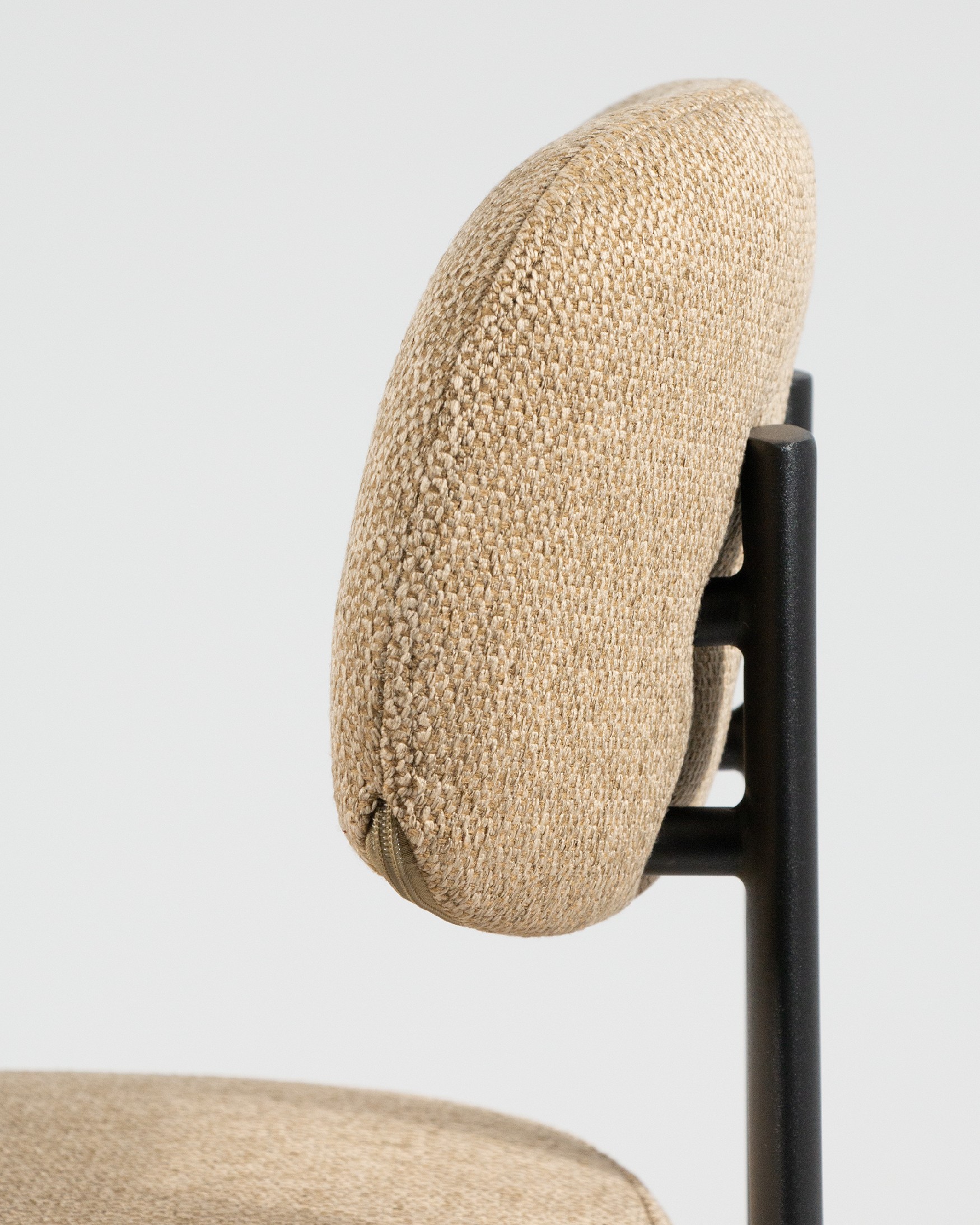 Durban chair with mustard upholstery and black metal legs
