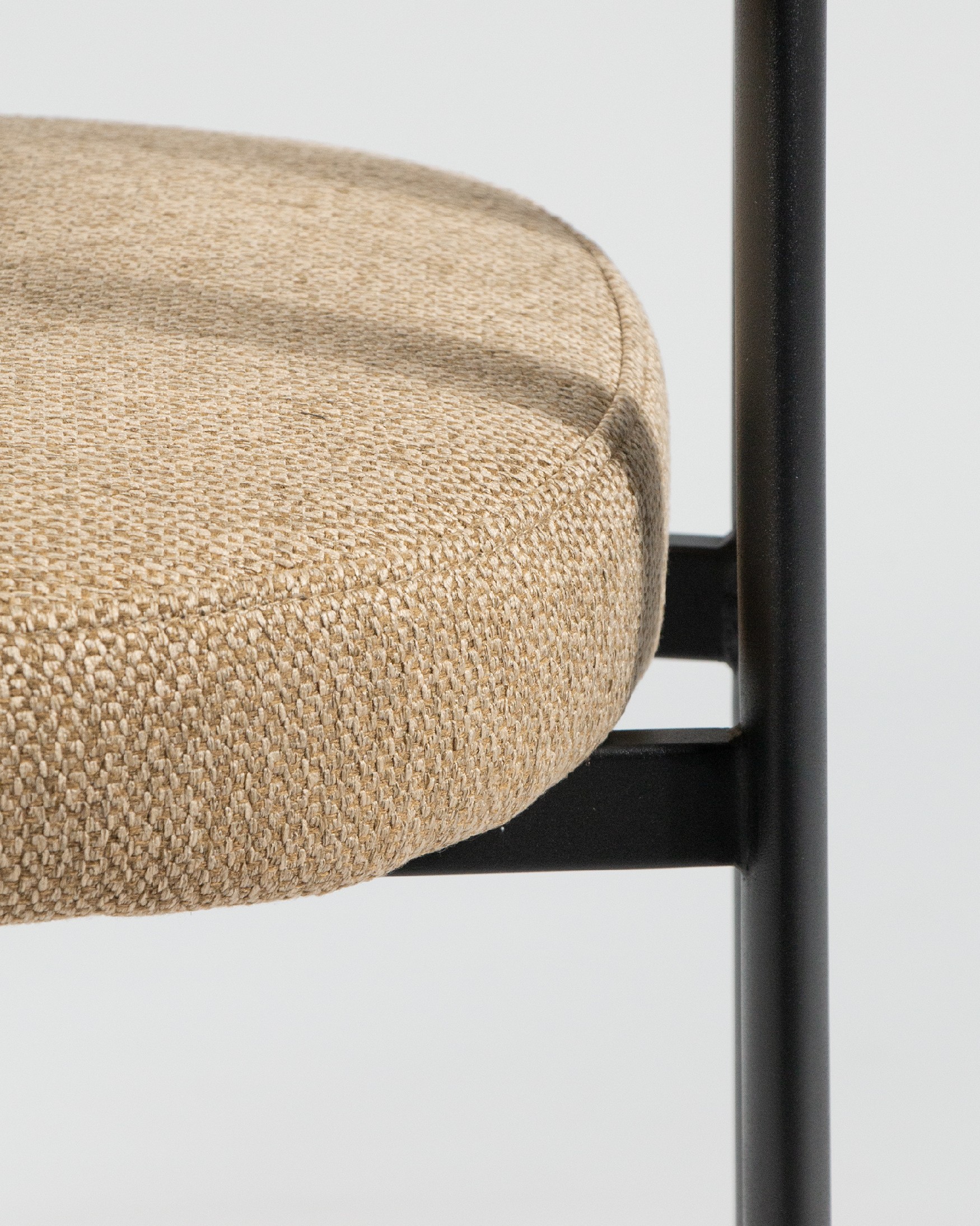 Durban chair with mustard upholstery and black metal legs