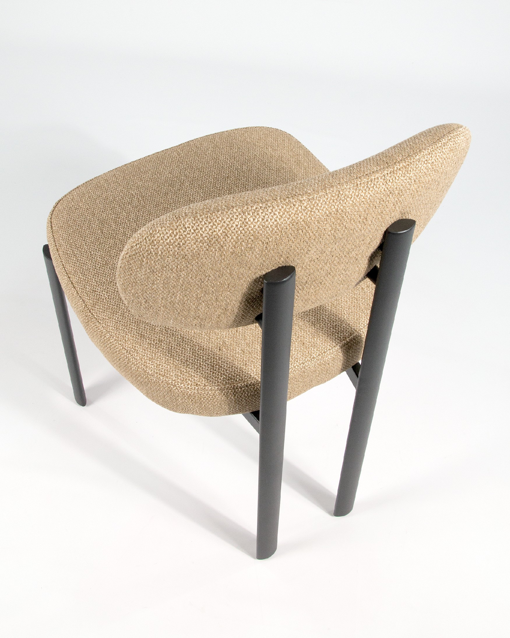 Durban chair with mustard upholstery and black metal legs