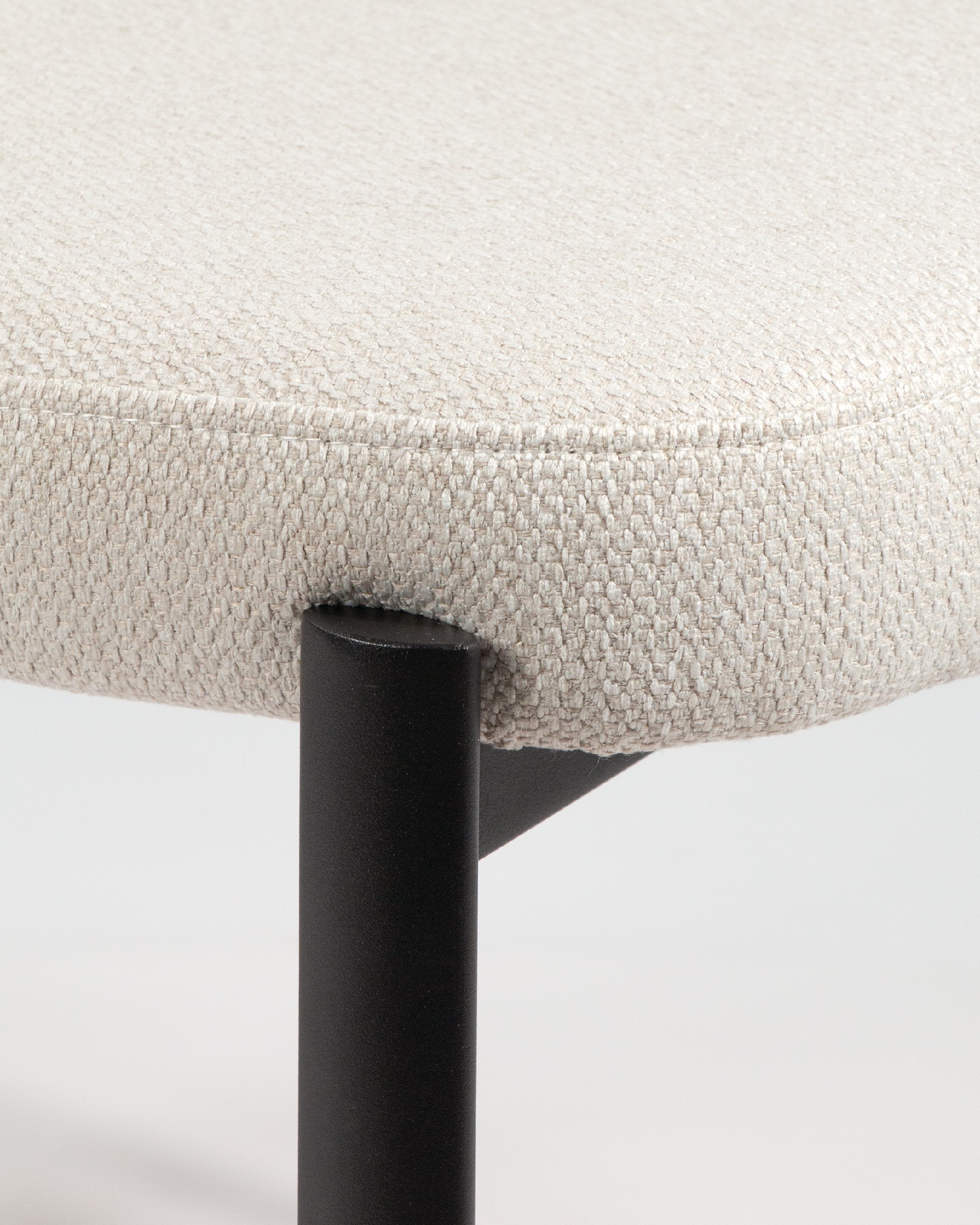 Durban chair with mother-of-pearl upholstery and black metal legs