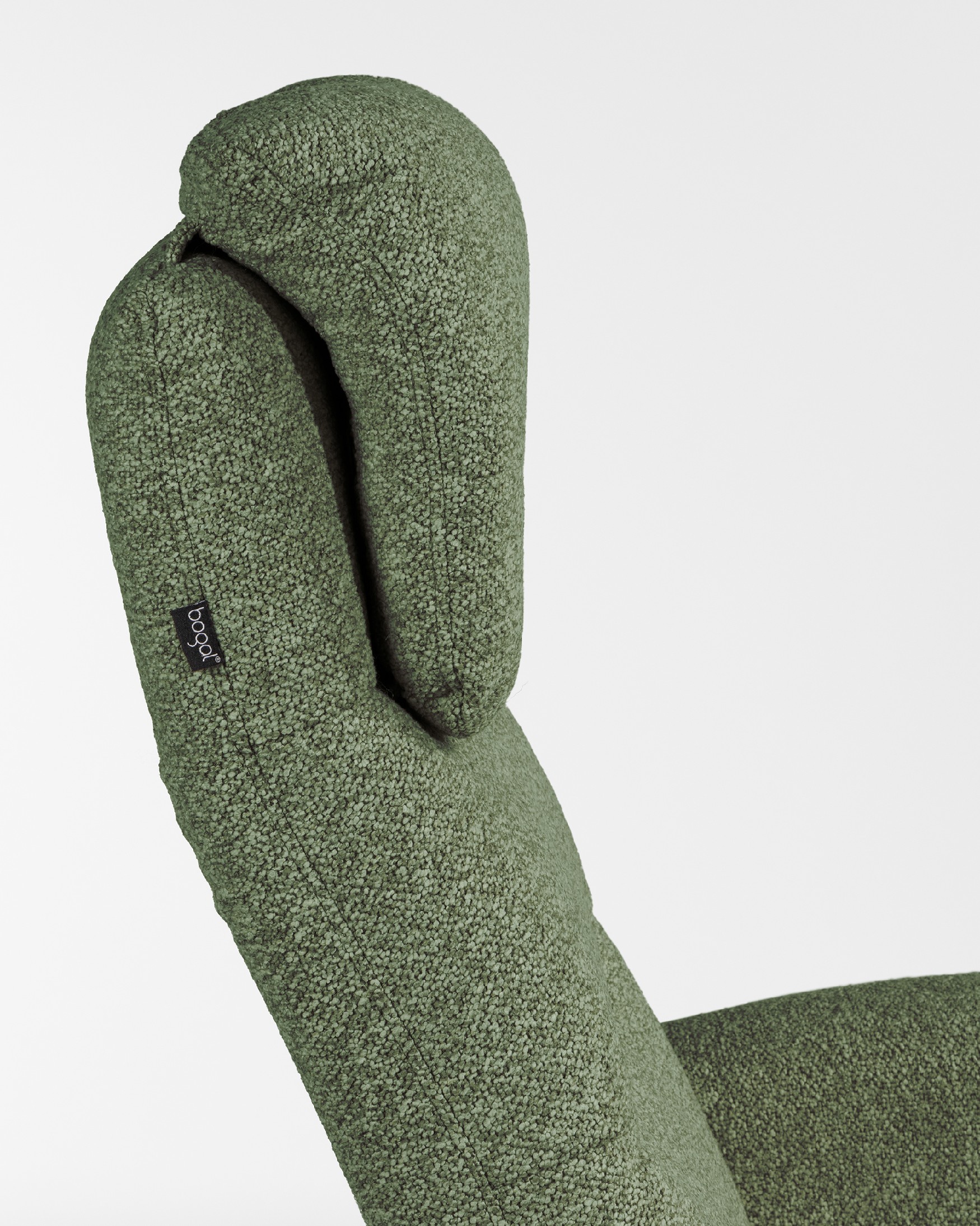 Elia electric reclining swivel armchair with green upholstery and black metal base (2 motors)