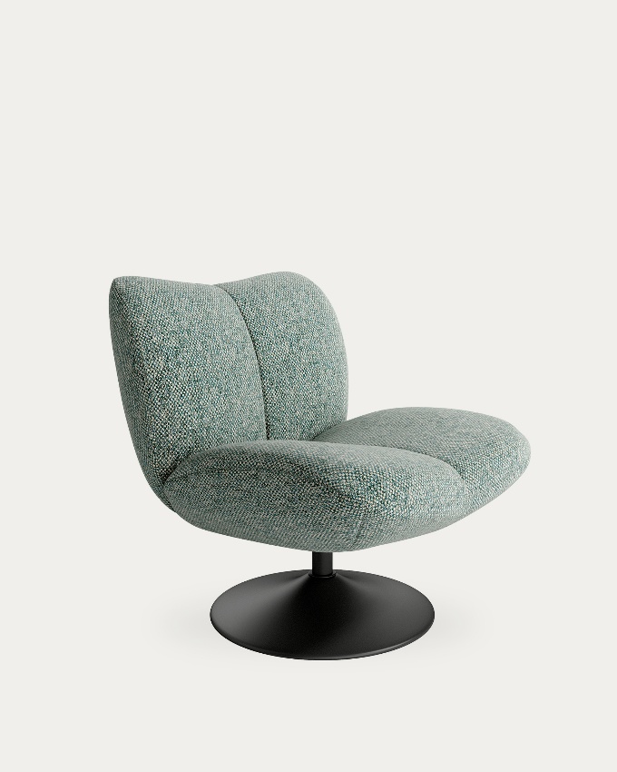 360º Swivel Armchair Eme with blue upholstery