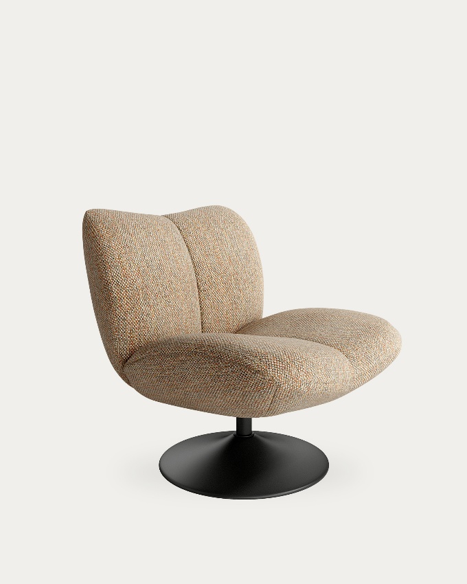 360º Swivel Armchair Eme with ethnic upholstery