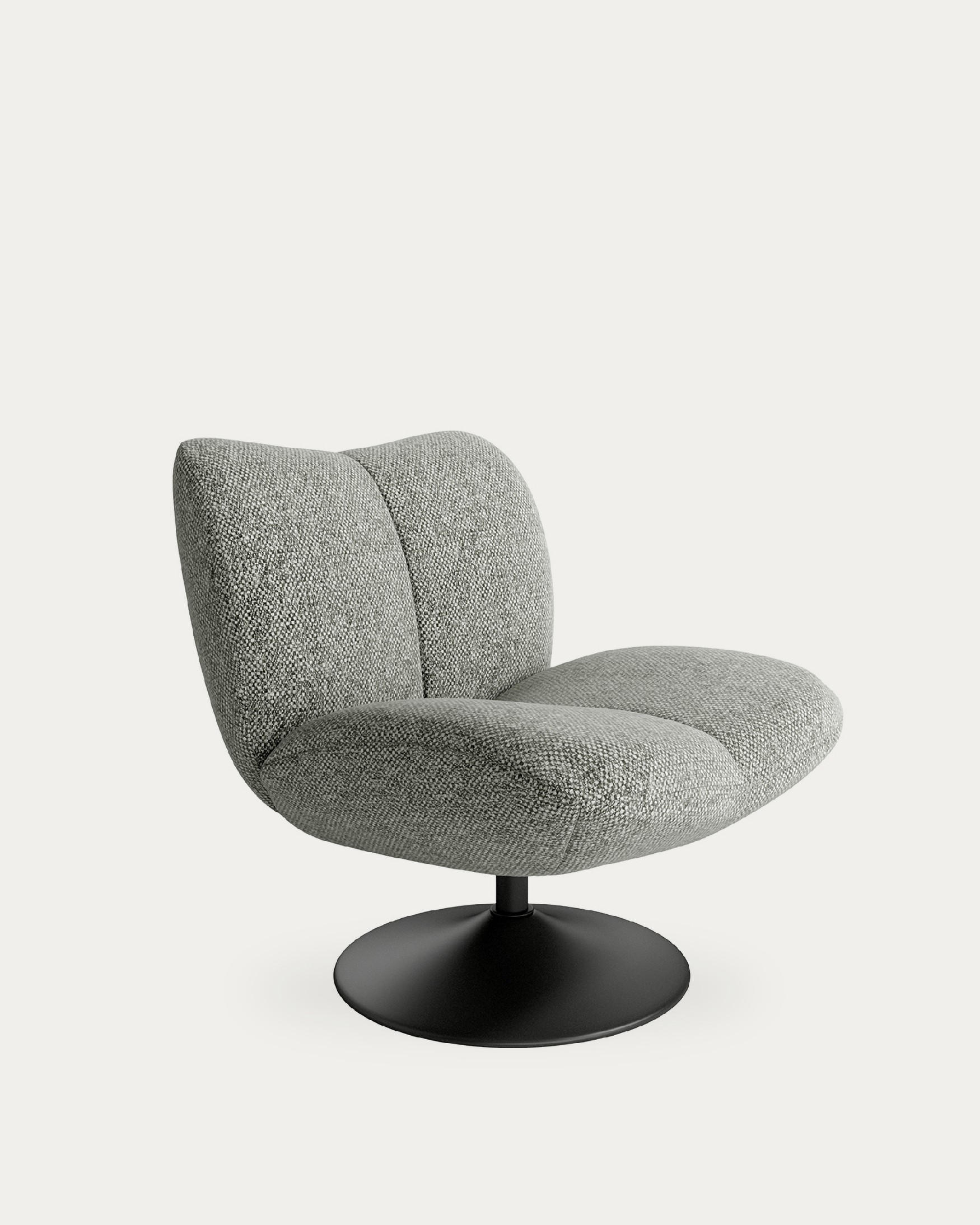 360º Swivel Armchair Eme with gray upholstery