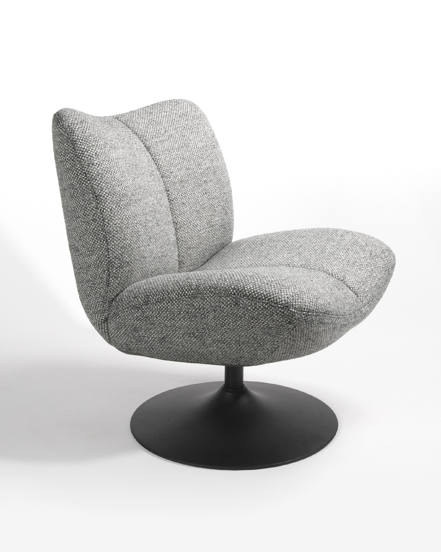 360º Swivel Armchair Eme with gray upholstery