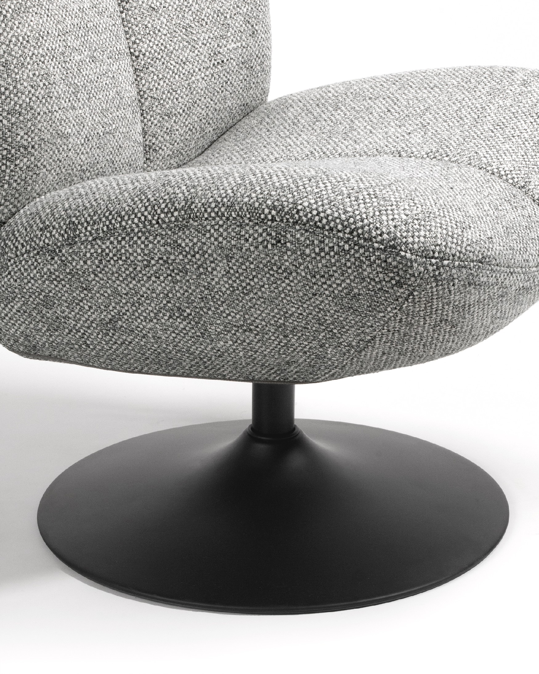 360º Swivel Armchair Eme with gray upholstery