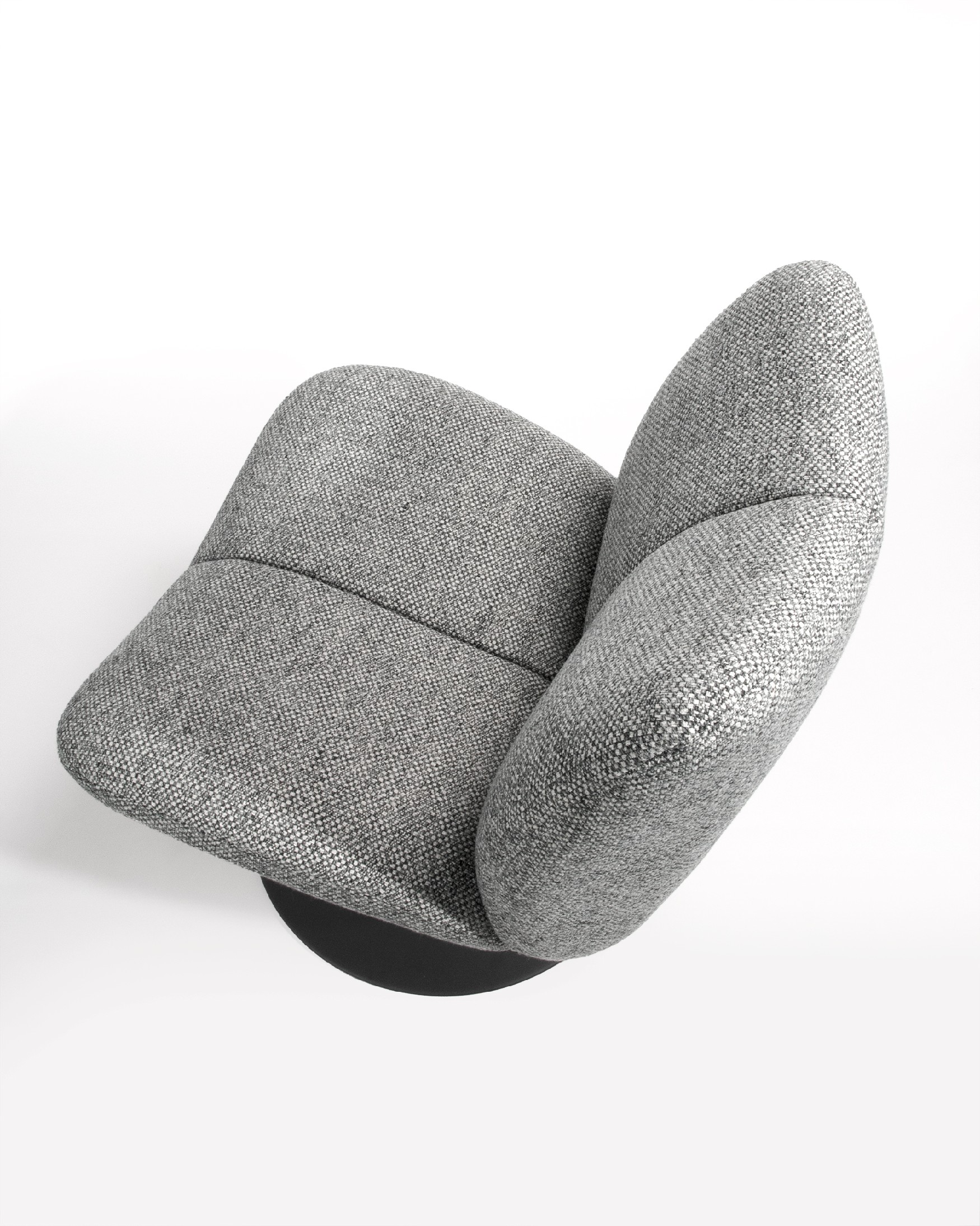 360º Swivel Armchair Eme with gray upholstery