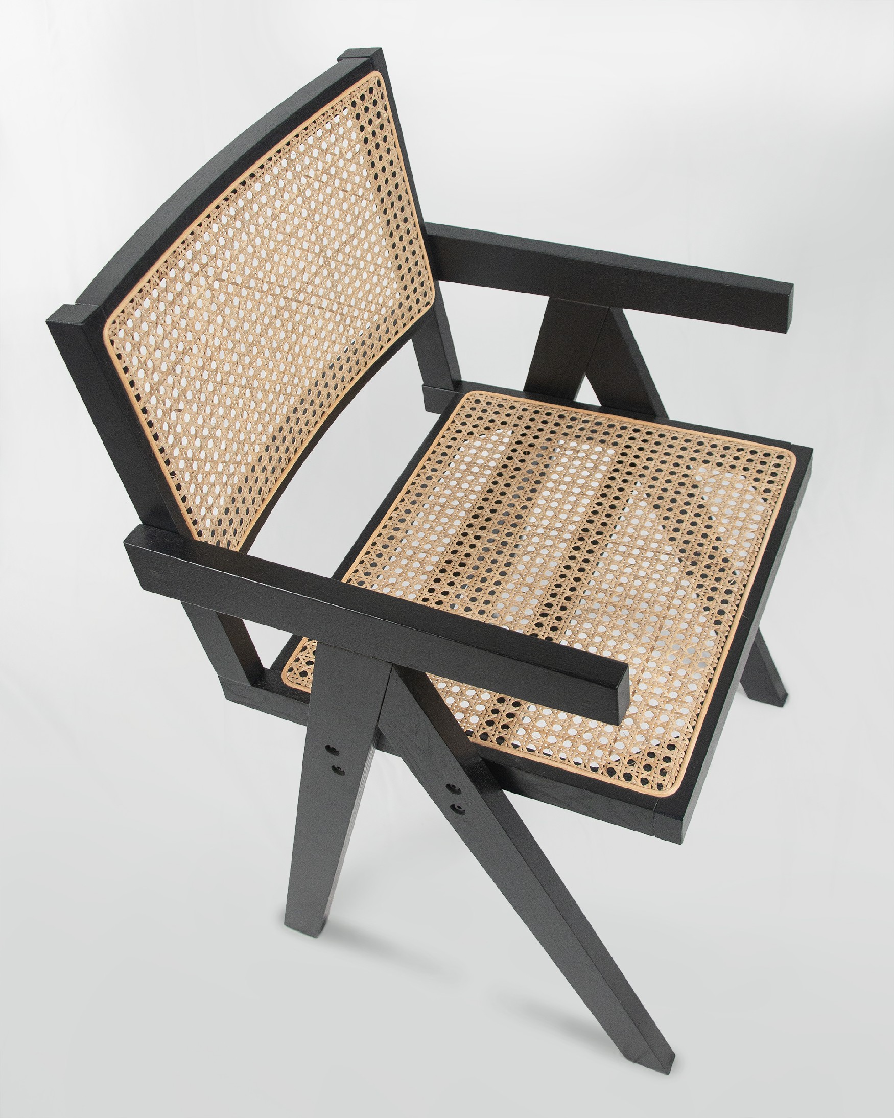 Enea chair made of rattan and black ash
