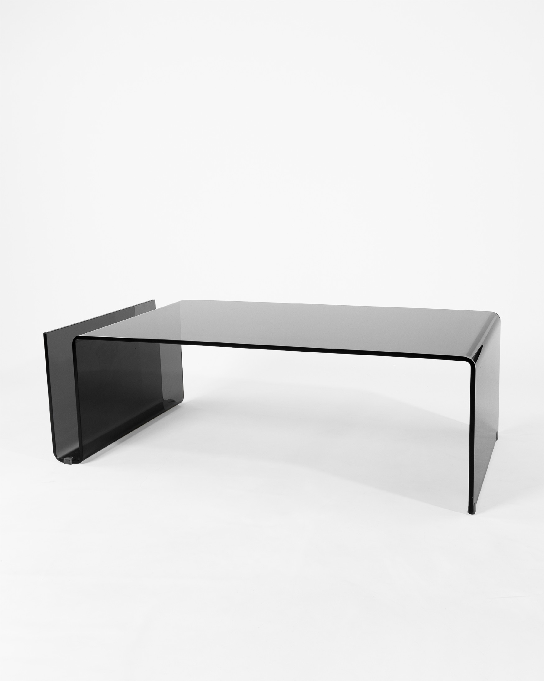 Table d'appoint Eos en verre trempé couleur graphite (12 mm)