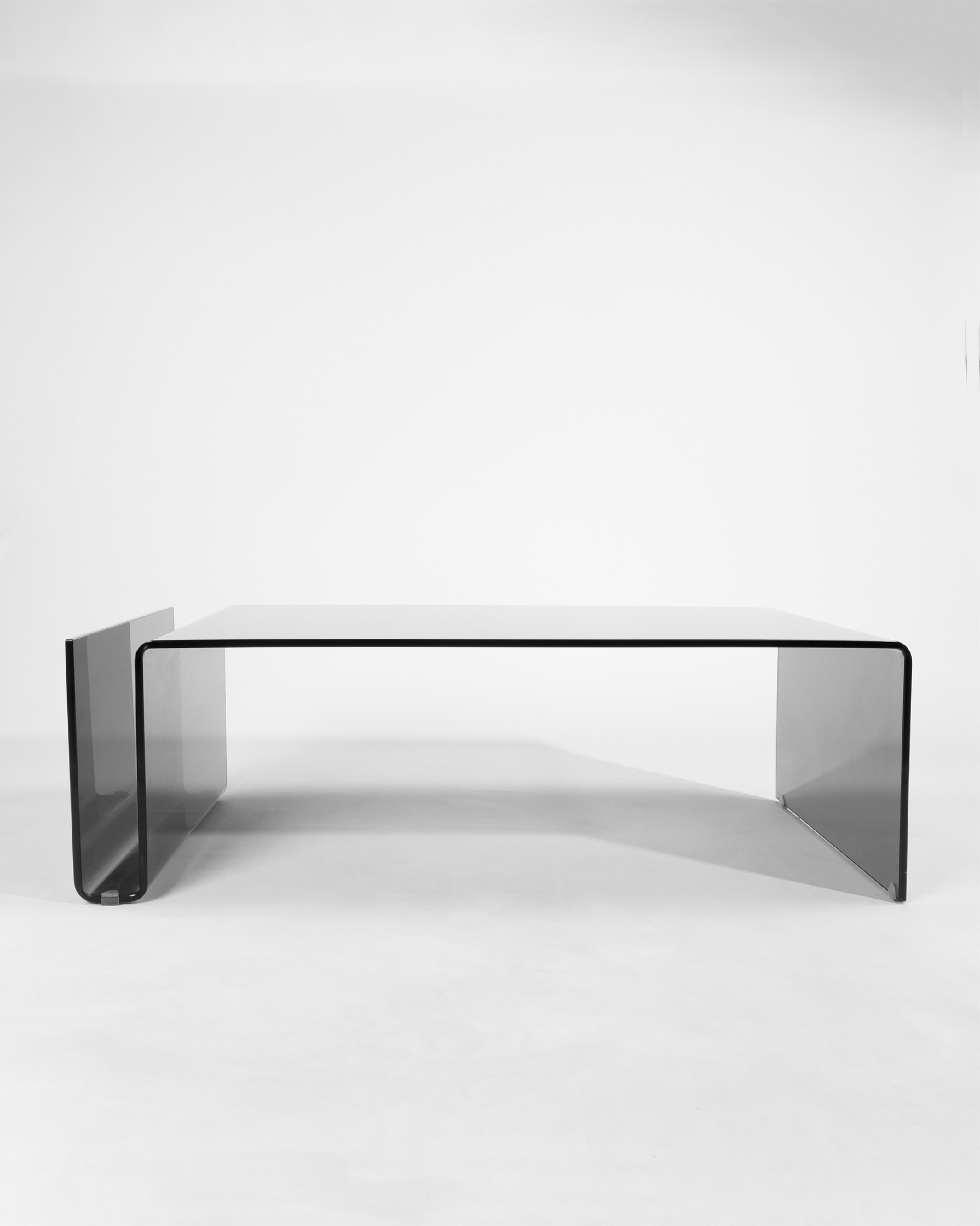 Table d'appoint Eos en verre trempé couleur graphite (12 mm)