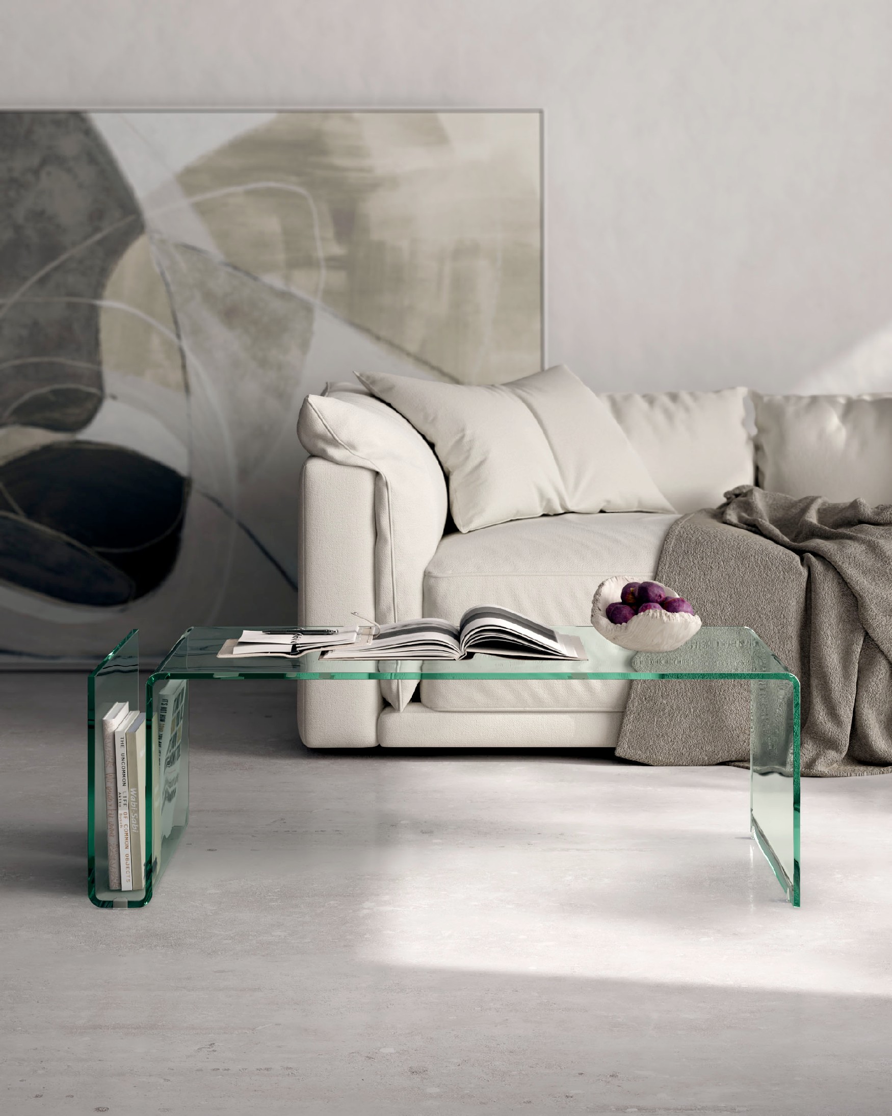 Eos auxiliary table made of tempered glass in transparent color (12 mm)