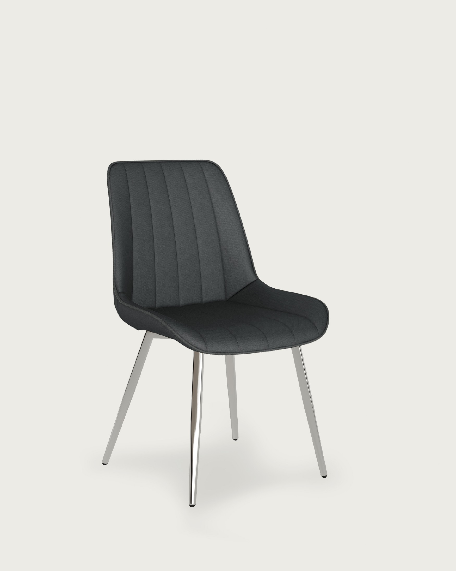 Silla Estambul con tapizado marengo y patas cromadas