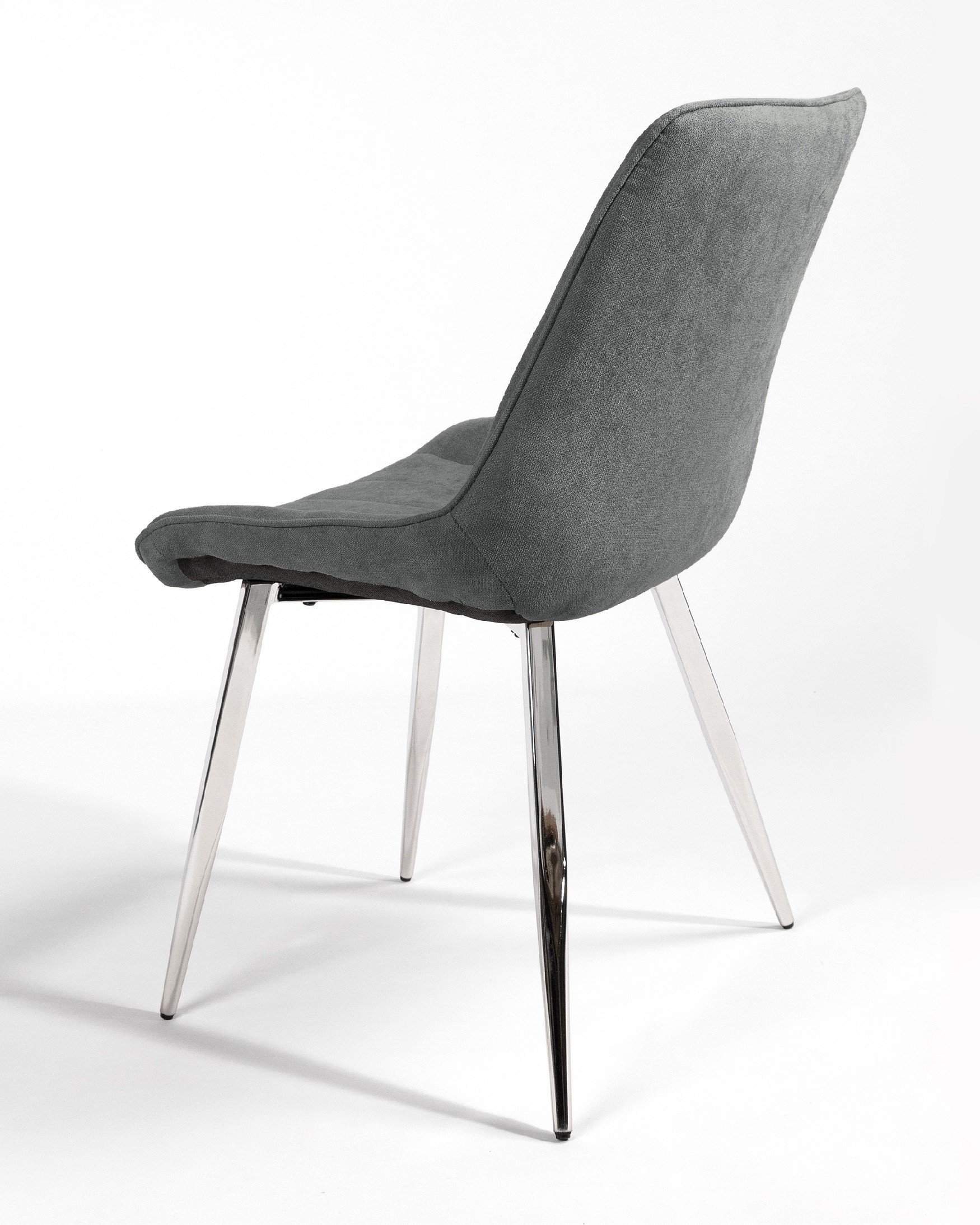 Silla Estambul con tapizado marengo y patas cromadas