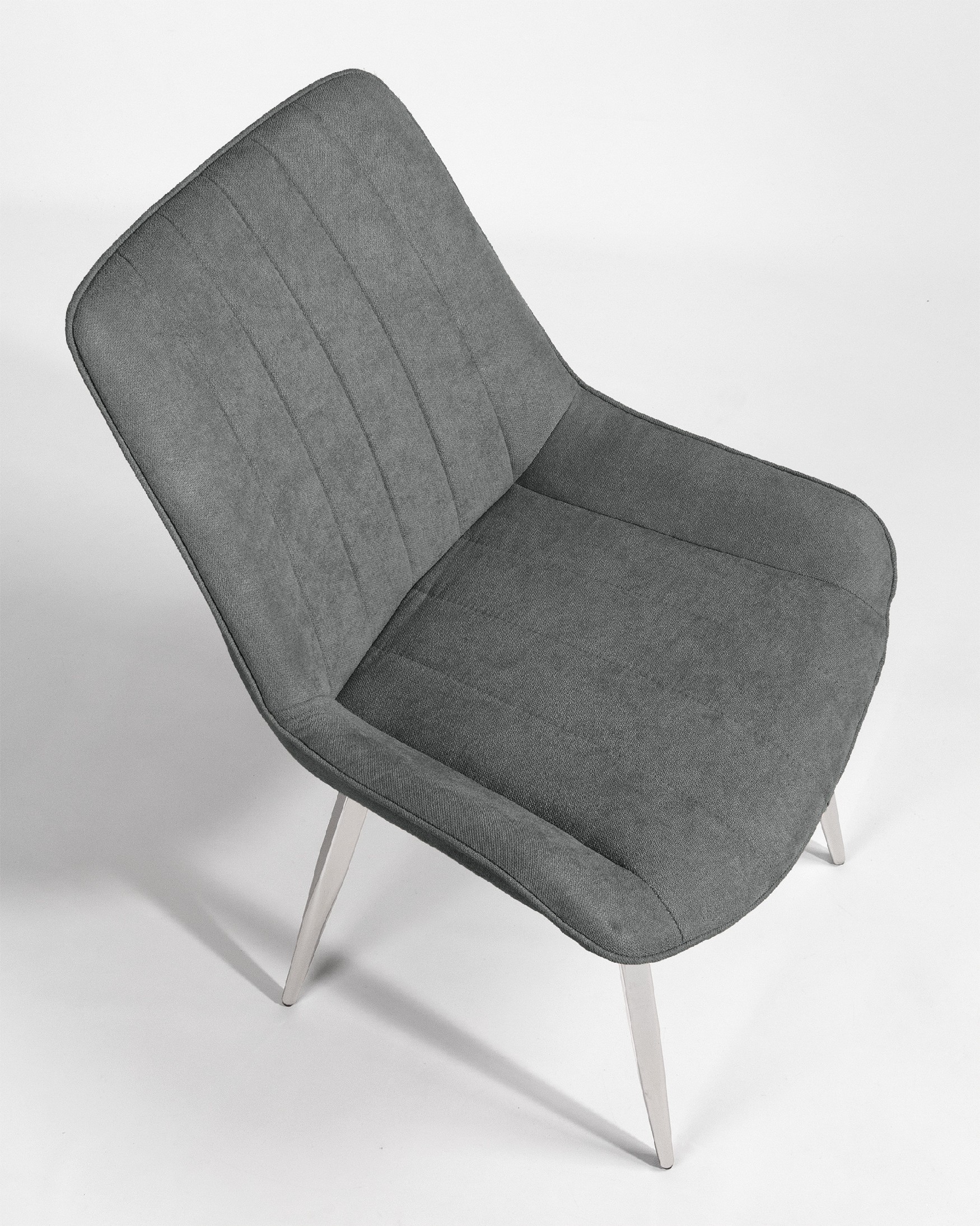 Silla Estambul con tapizado marengo y patas cromadas