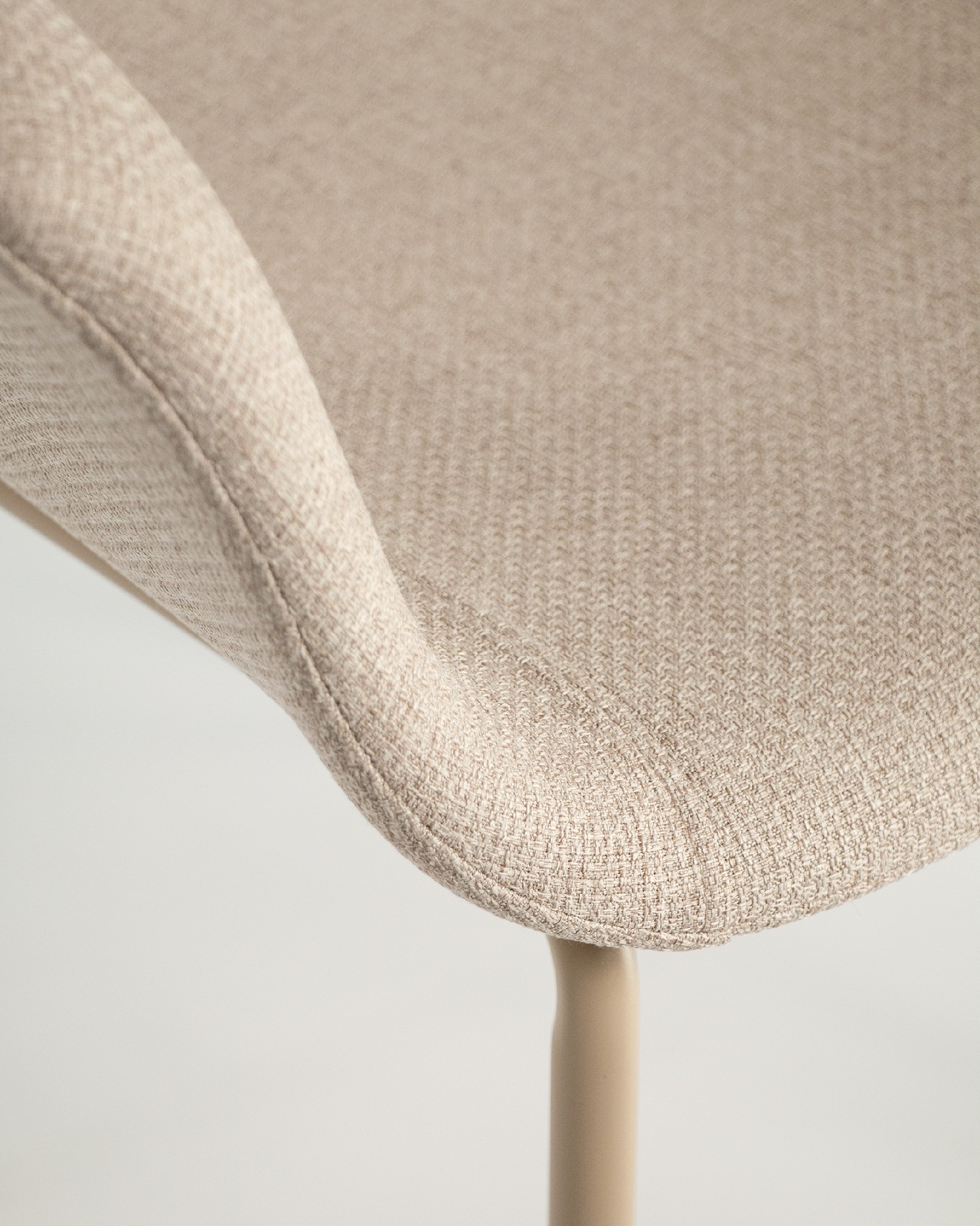 Stockholm chair with cream upholstery and matching metal legs
