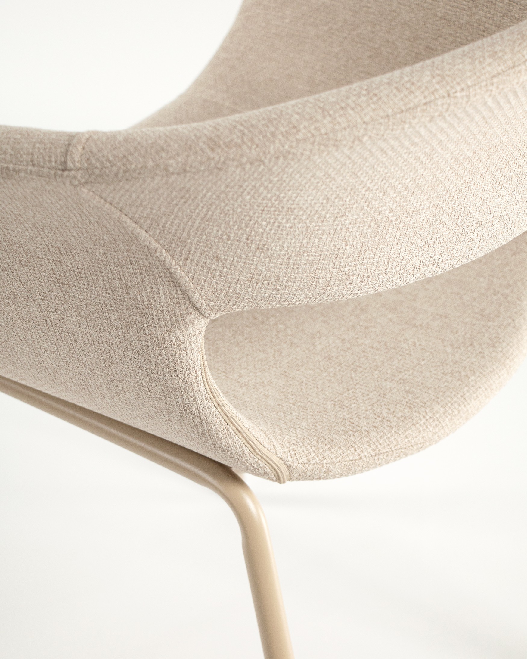 Stockholm chair with cream upholstery and matching metal legs