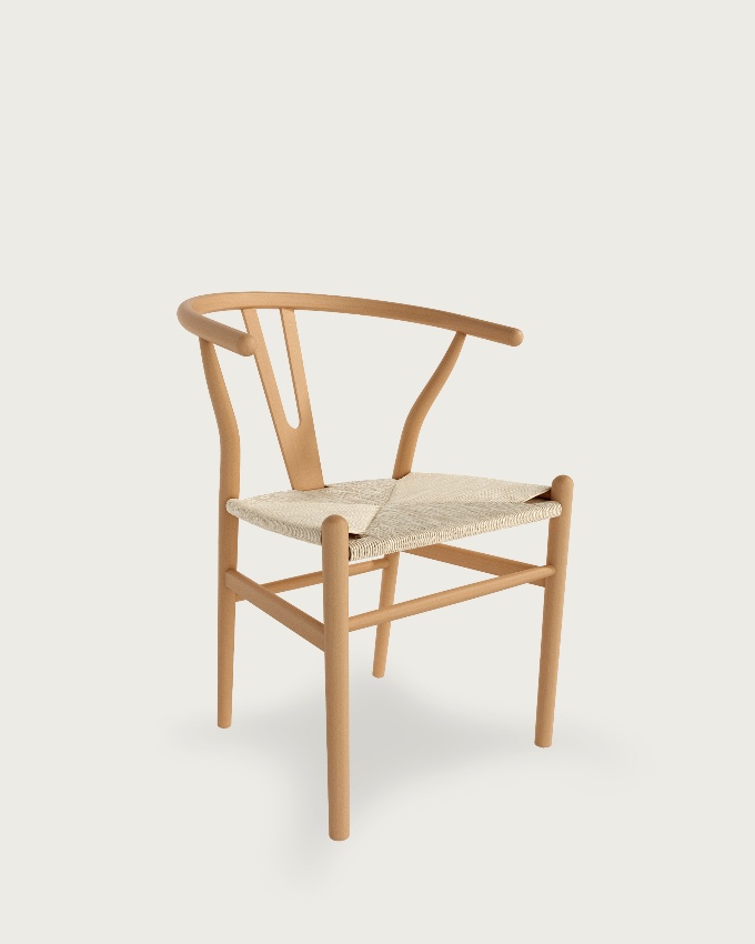 Etna chair with natural rope and natural beech structure
