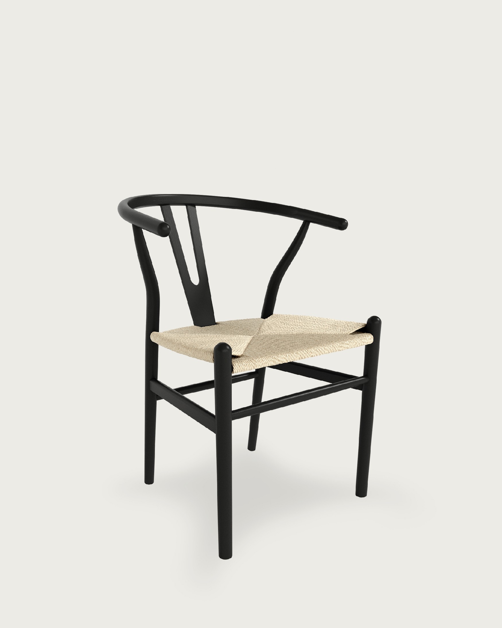Chaise Etna en corde naturelle et structure en hêtre noir