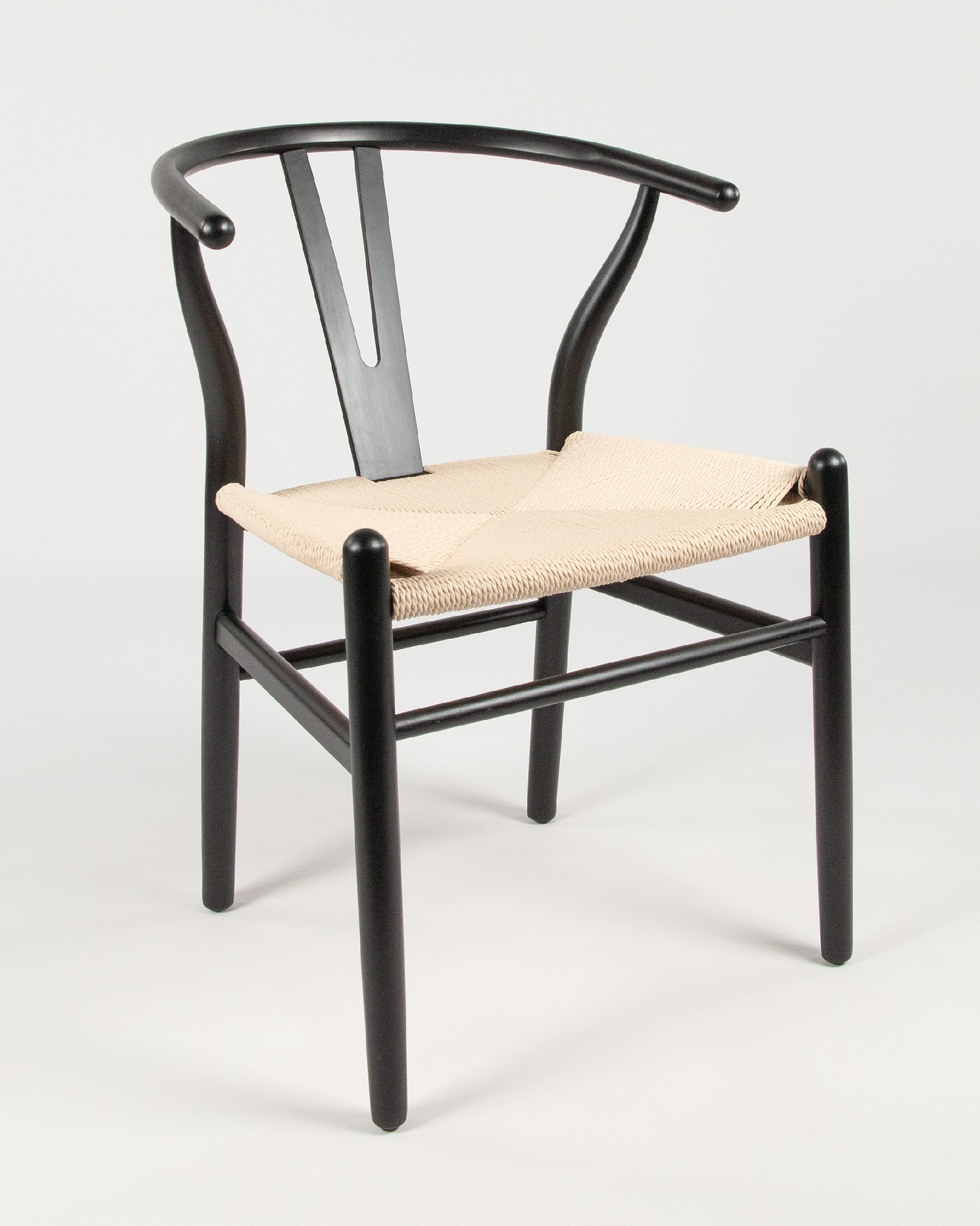 Chaise Etna en corde naturelle et structure en hêtre noir