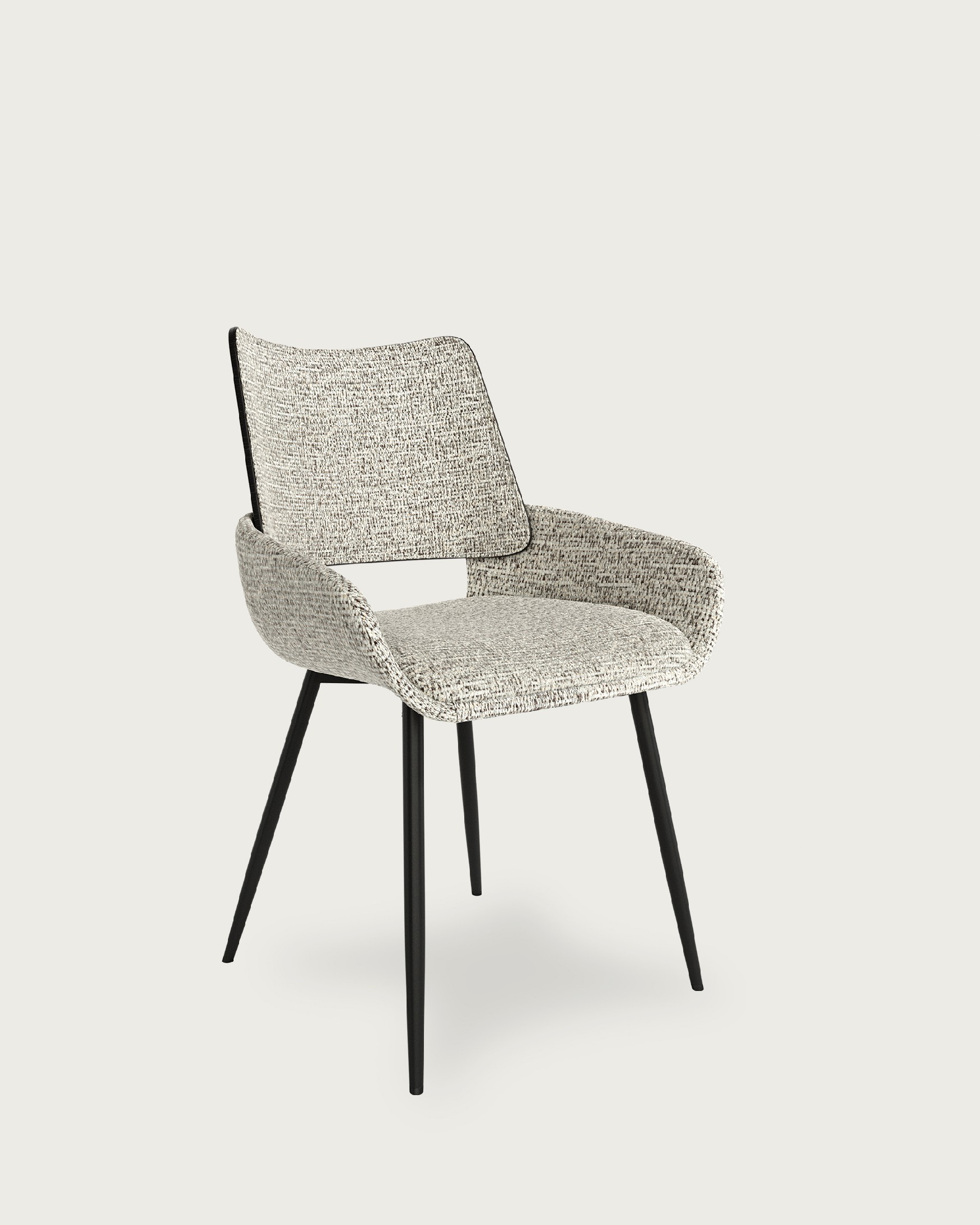 Silla Eva con tapizado jaspe y estructura roble negro