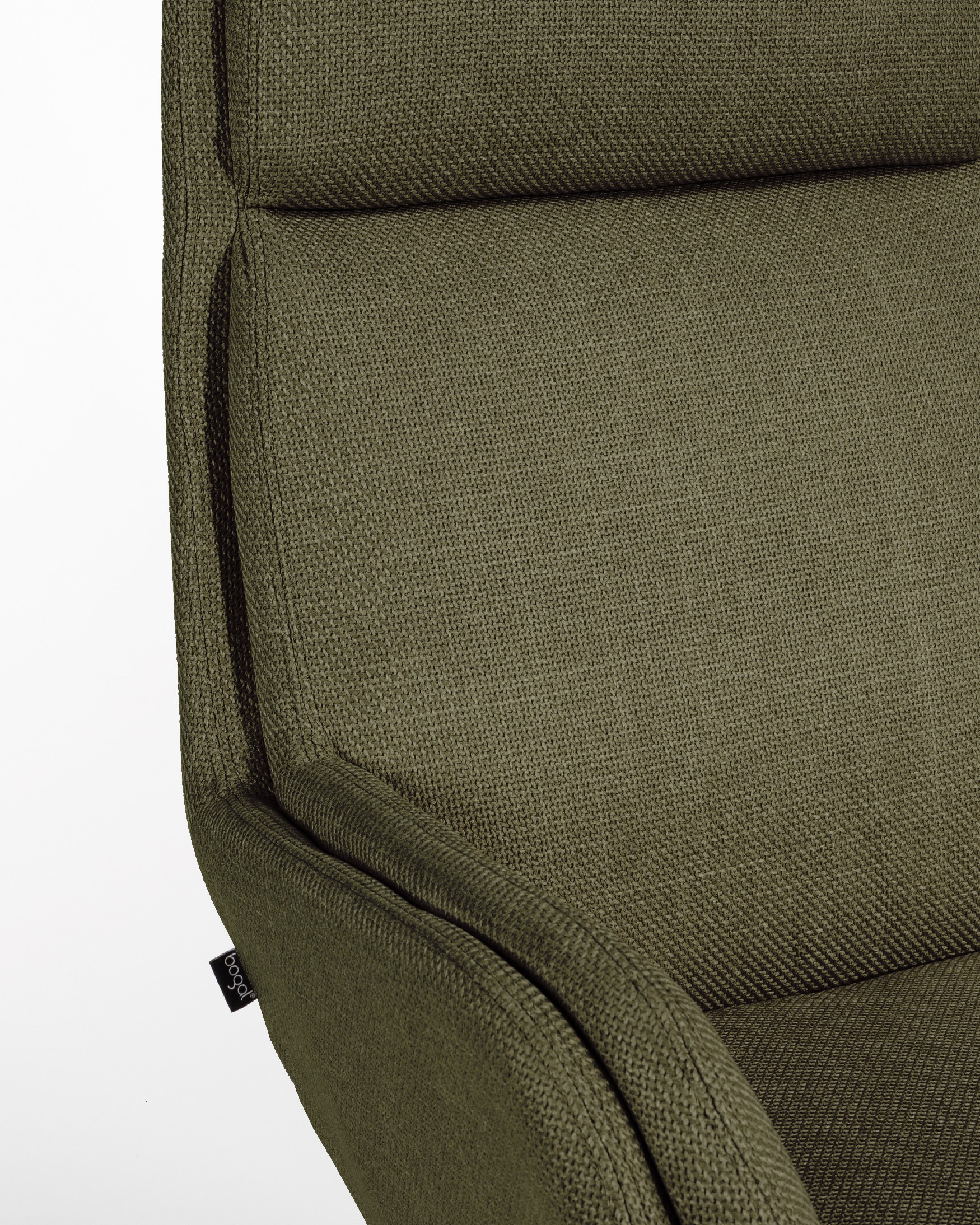 Swivel Armchair Figara with ivory structure and green upholstery