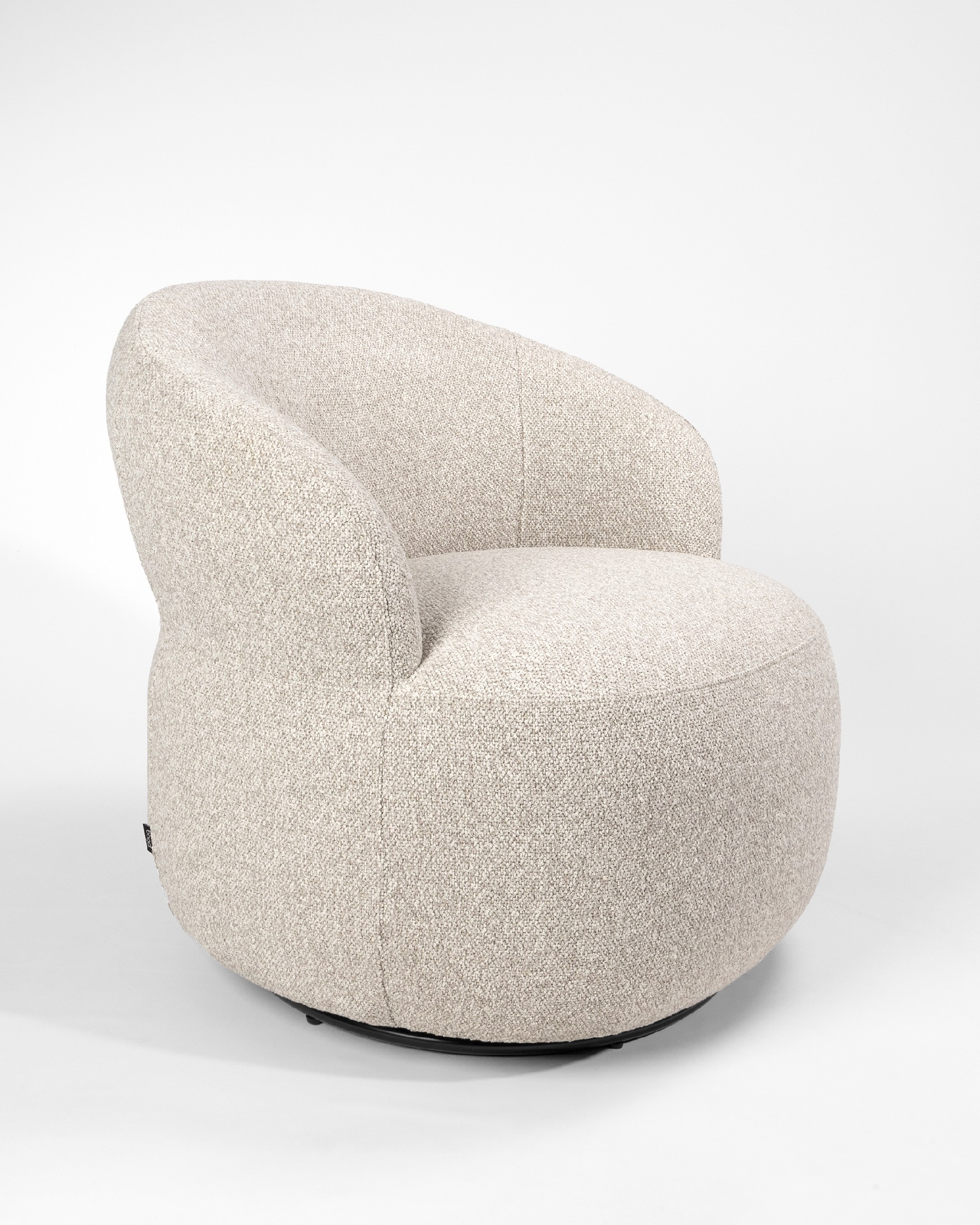 Fiora armchair with sand upholstery, 360° swivel