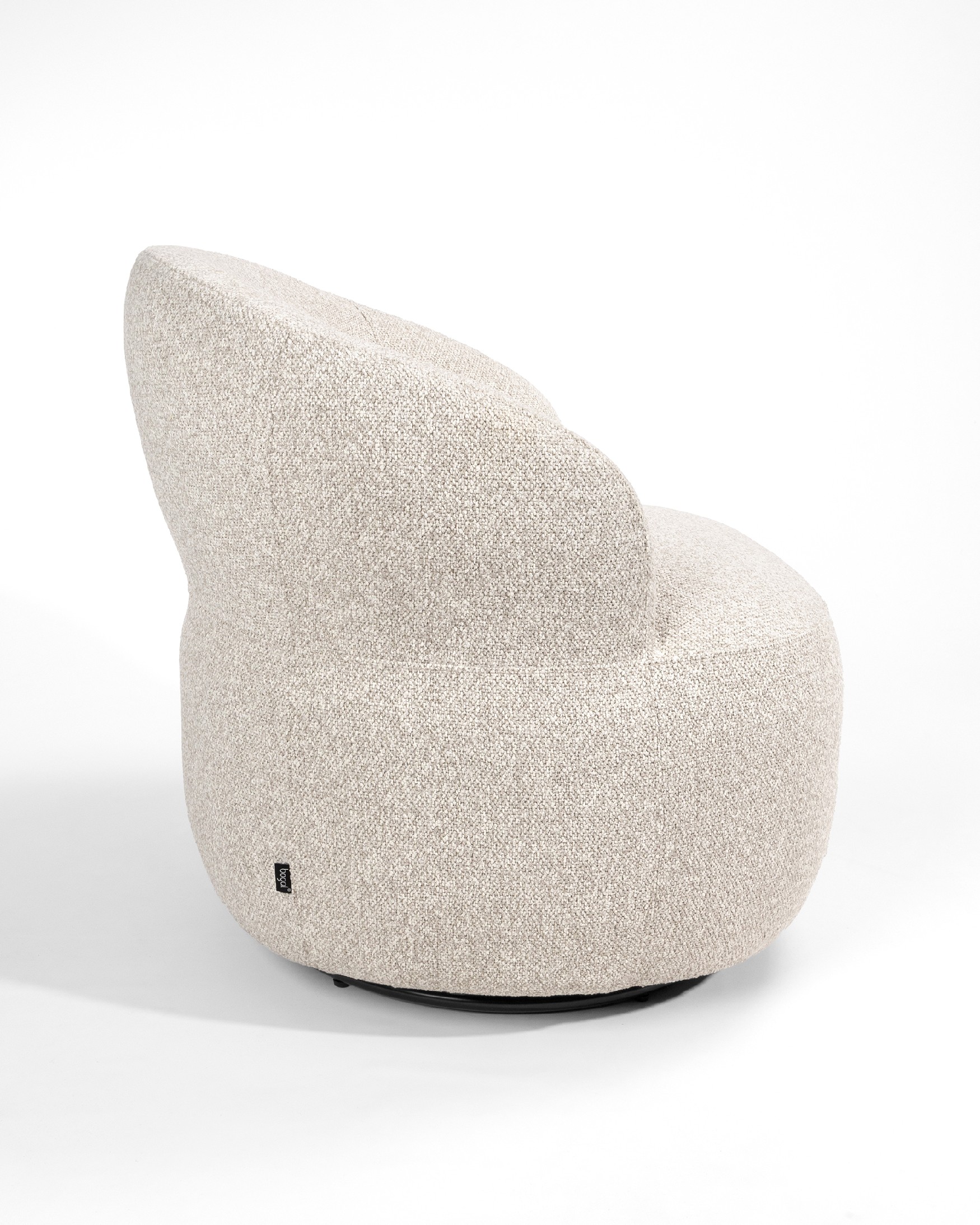 Fiora armchair with sand upholstery, 360° swivel