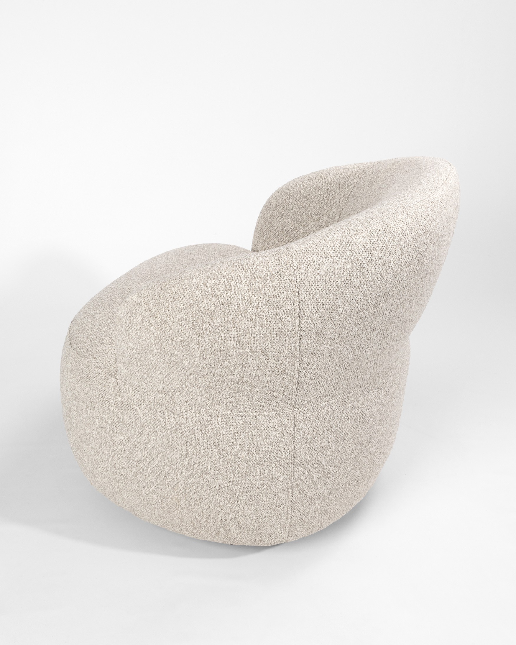 Fiora armchair with sand upholstery, 360° swivel