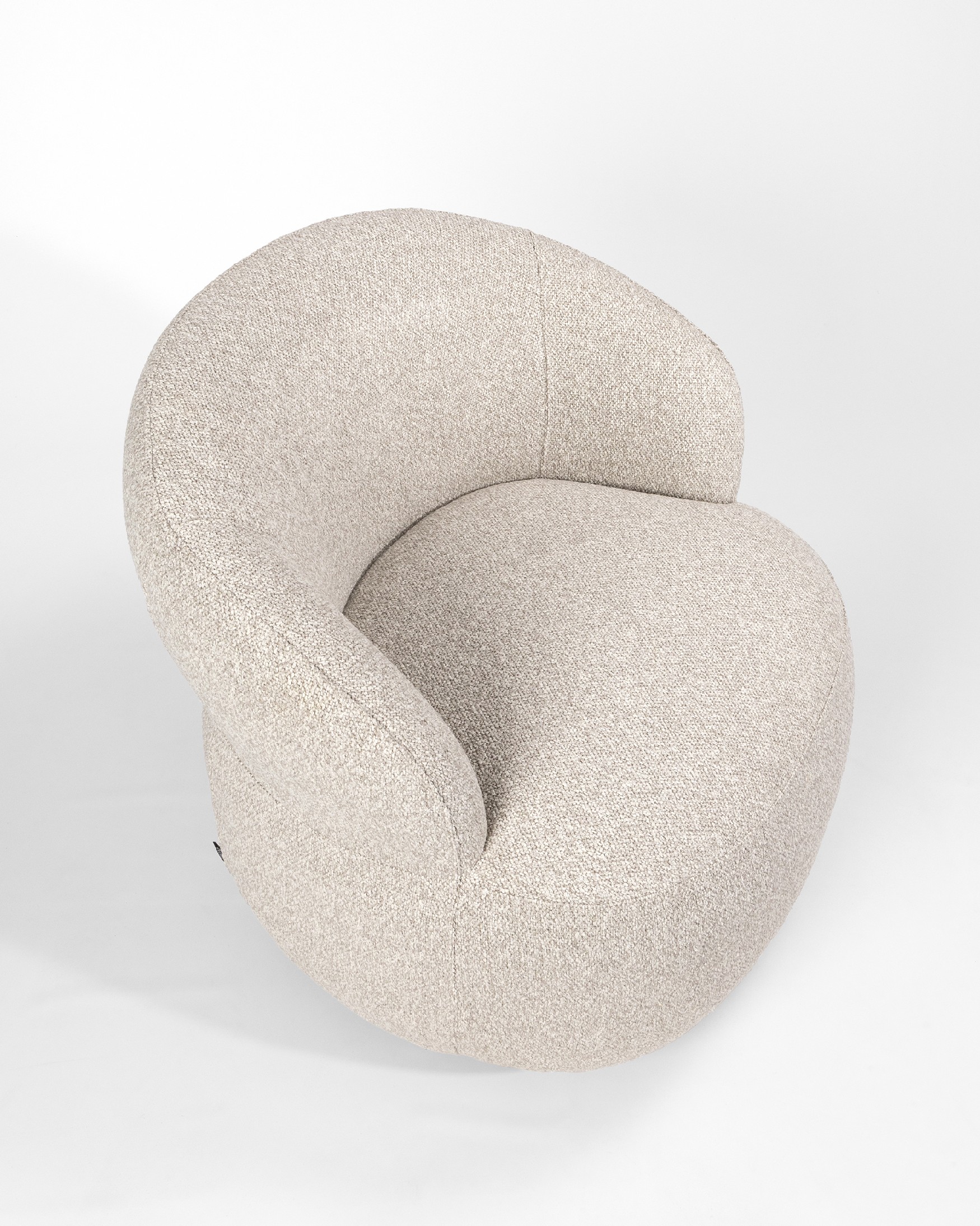 Fiora armchair with sand upholstery, 360° swivel