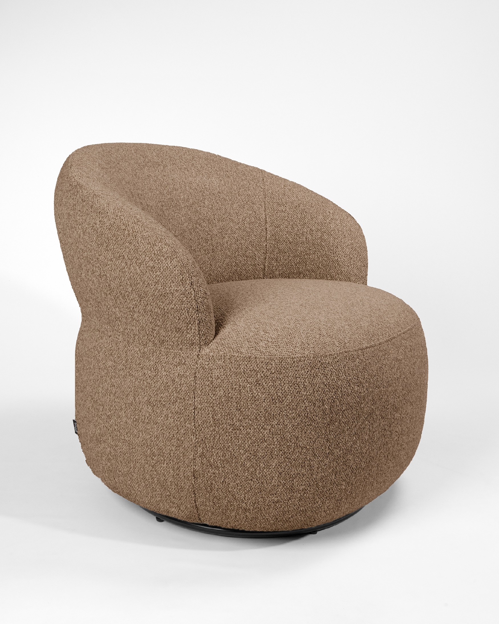 Fiora armchair with brown upholstery, 360° swivel