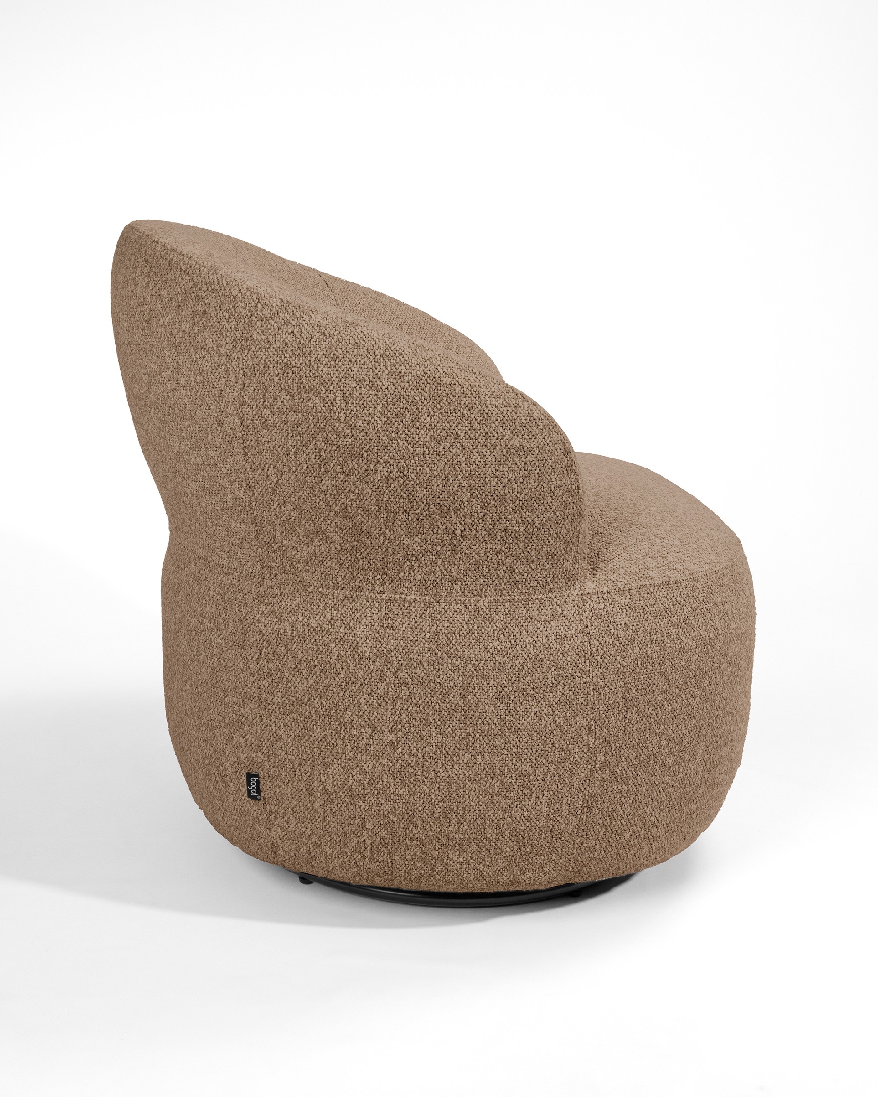 Fiora armchair with brown upholstery, 360° swivel