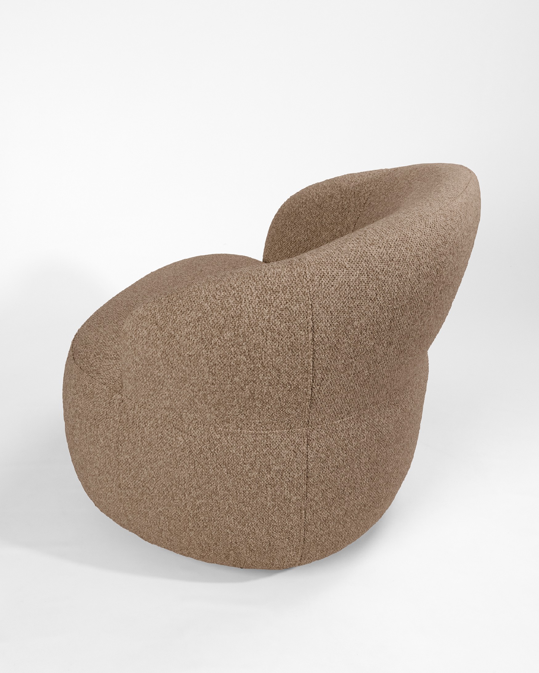Fiora armchair with brown upholstery, 360° swivel