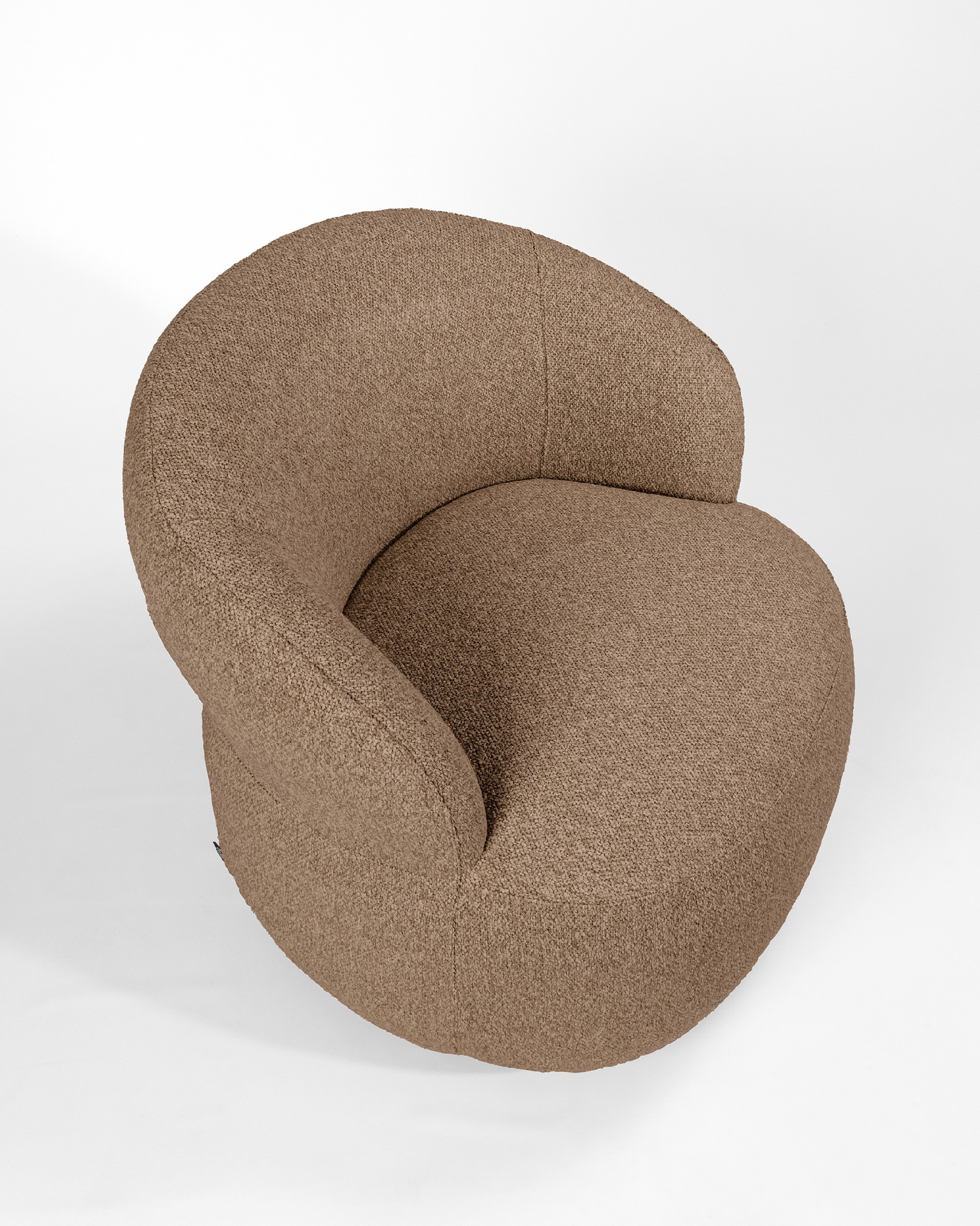Fiora armchair with brown upholstery, 360° swivel