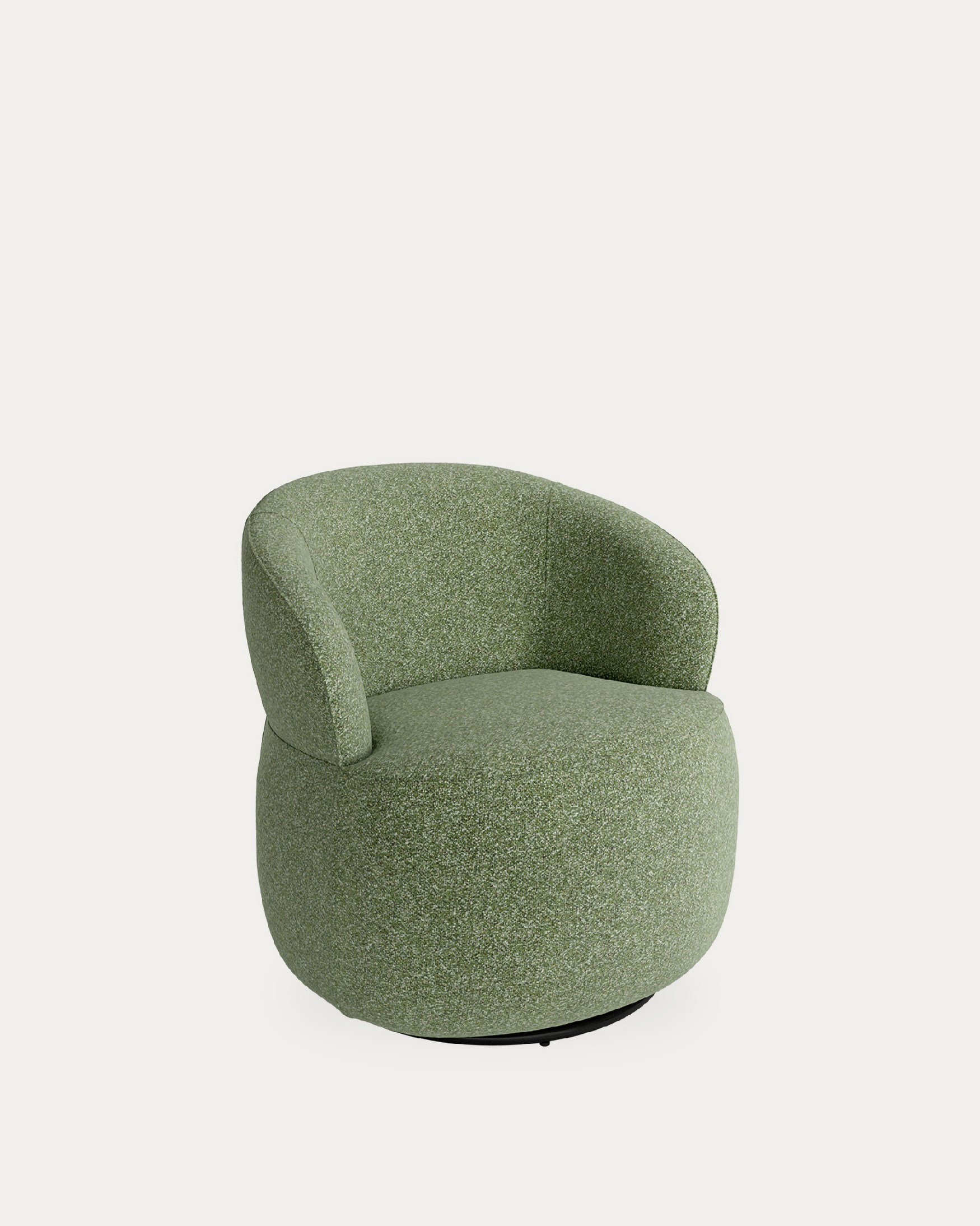 Fiora armchair with green upholstery, 360° swivel