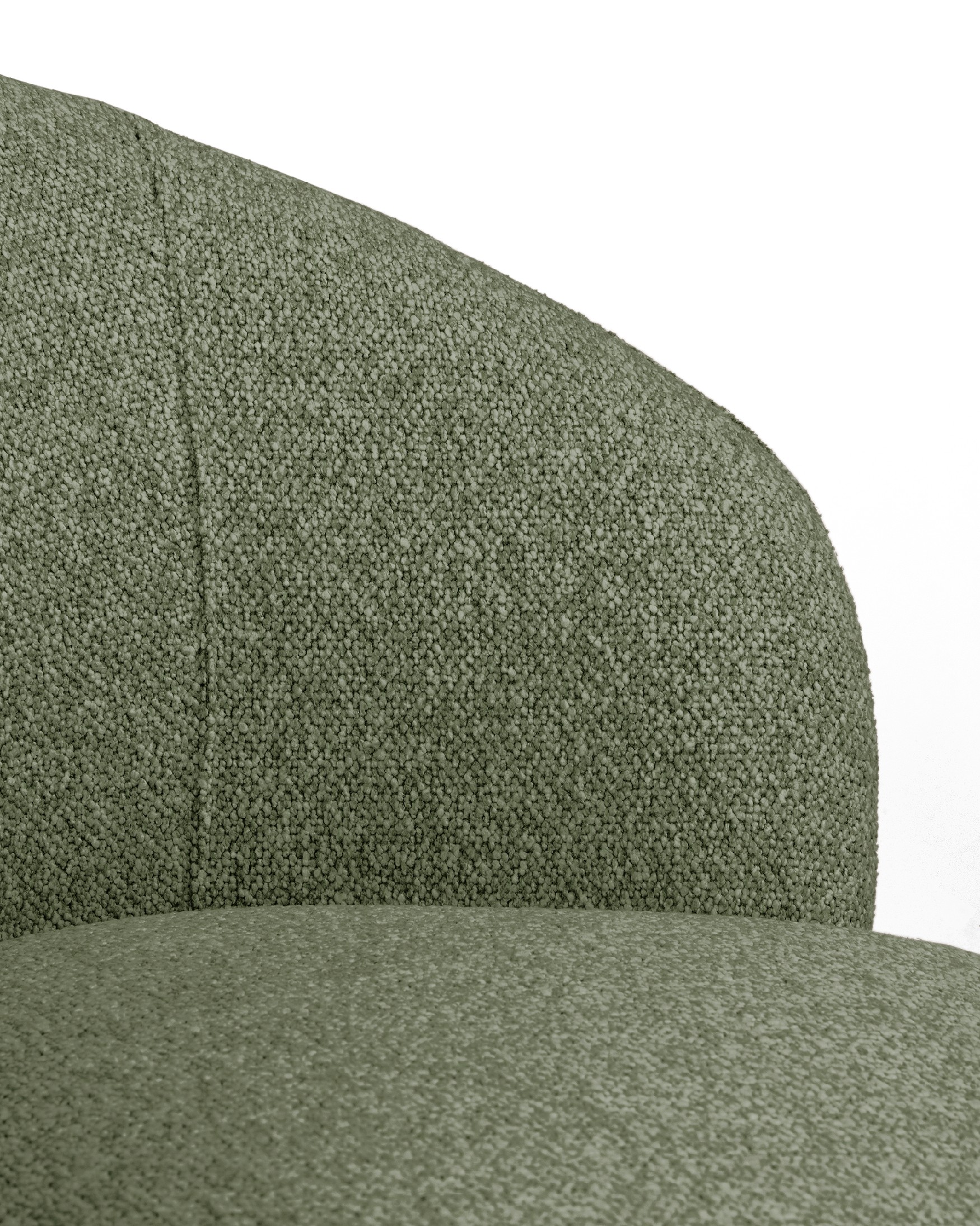 Fiora armchair with green upholstery, 360° swivel