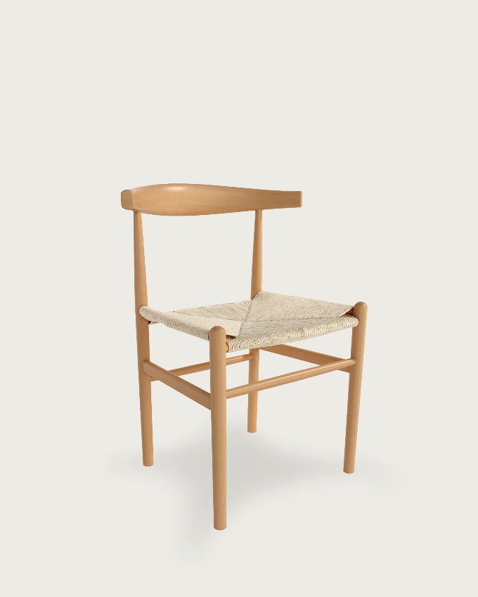 Fuji chair with natural rope and natural beech structure