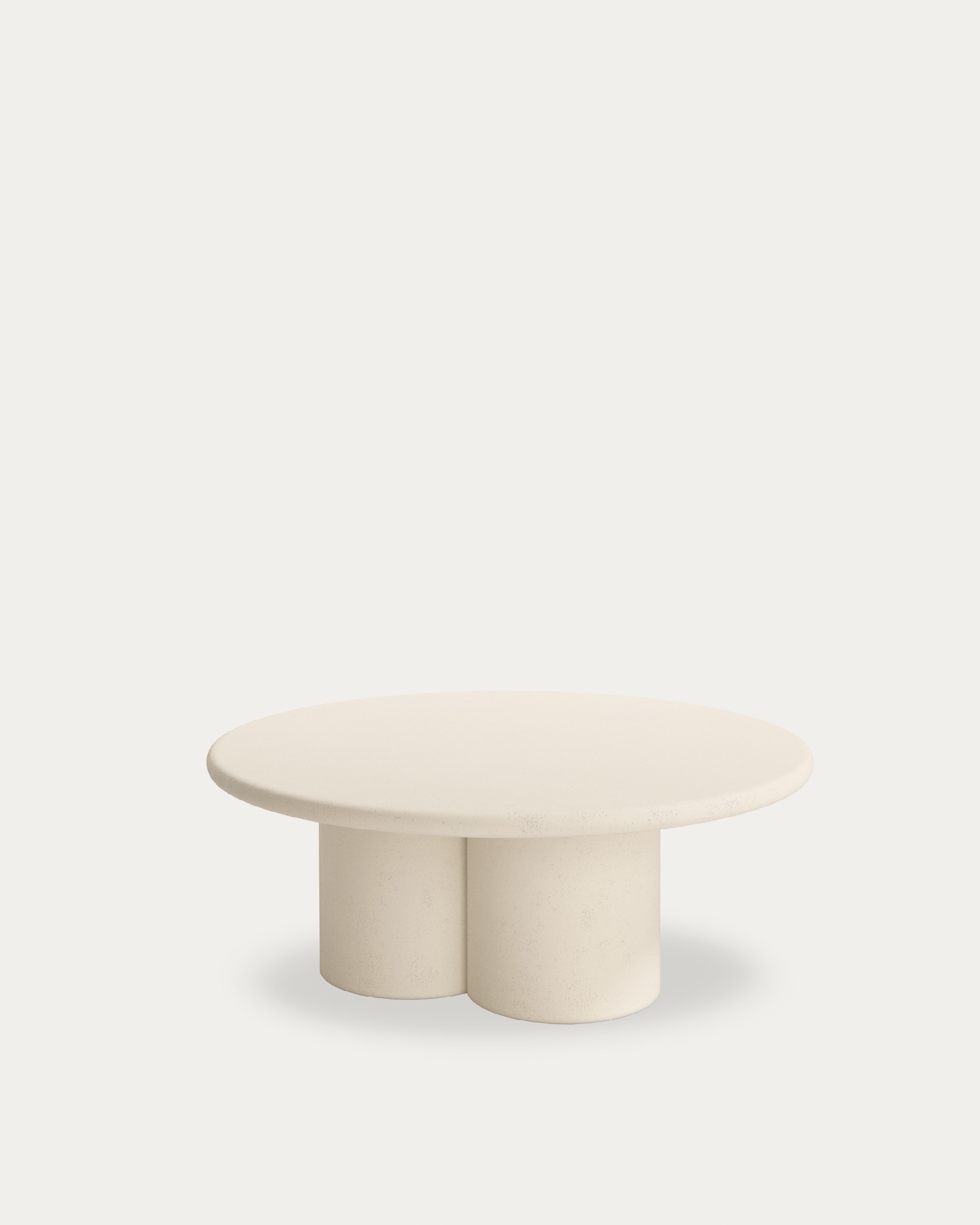 Gaia round side table made of MDF with a beige micro-cement finish Ø 80 cm
