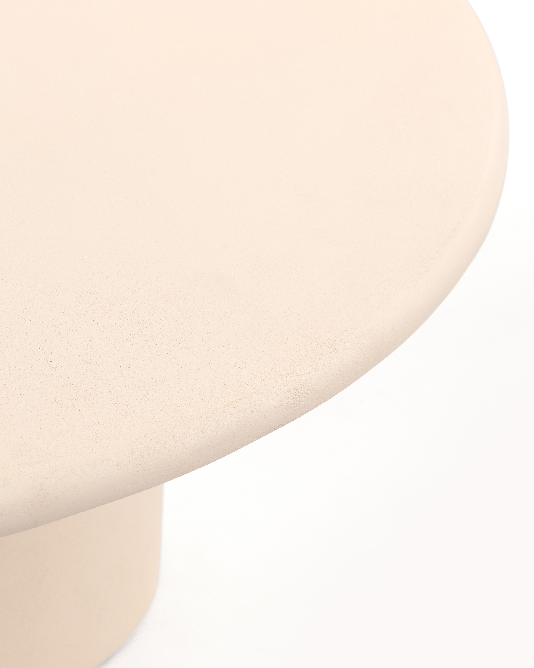 Gaia round side table made of MDF with a beige micro-cement finish Ø 80 cm