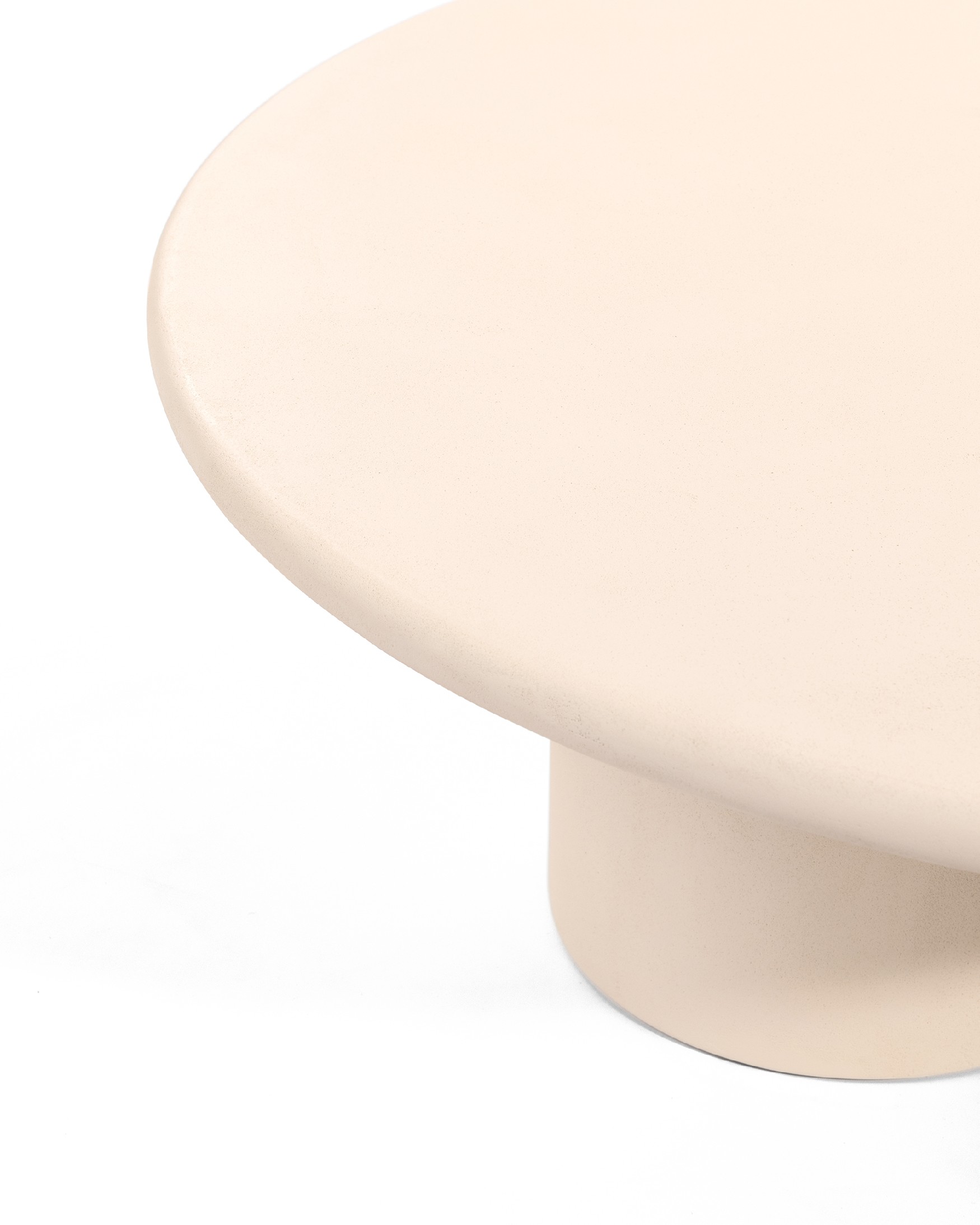 Gaia round side table made of MDF with a beige micro-cement finish Ø 80 cm