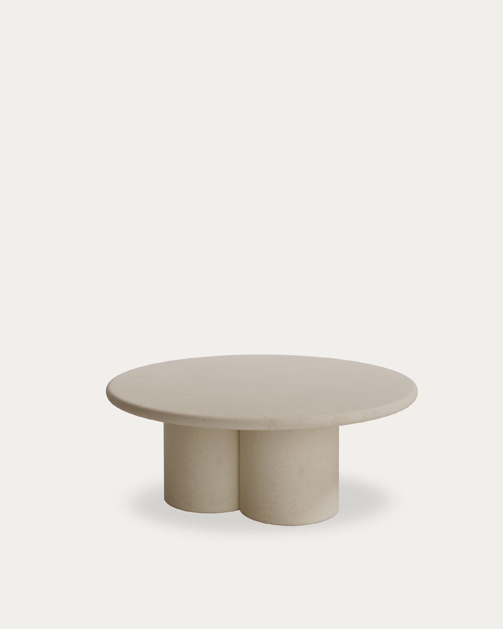 Mesa auxiliar Gaia redonda de MDF con acabado de microcemento moka Ø 80 cm