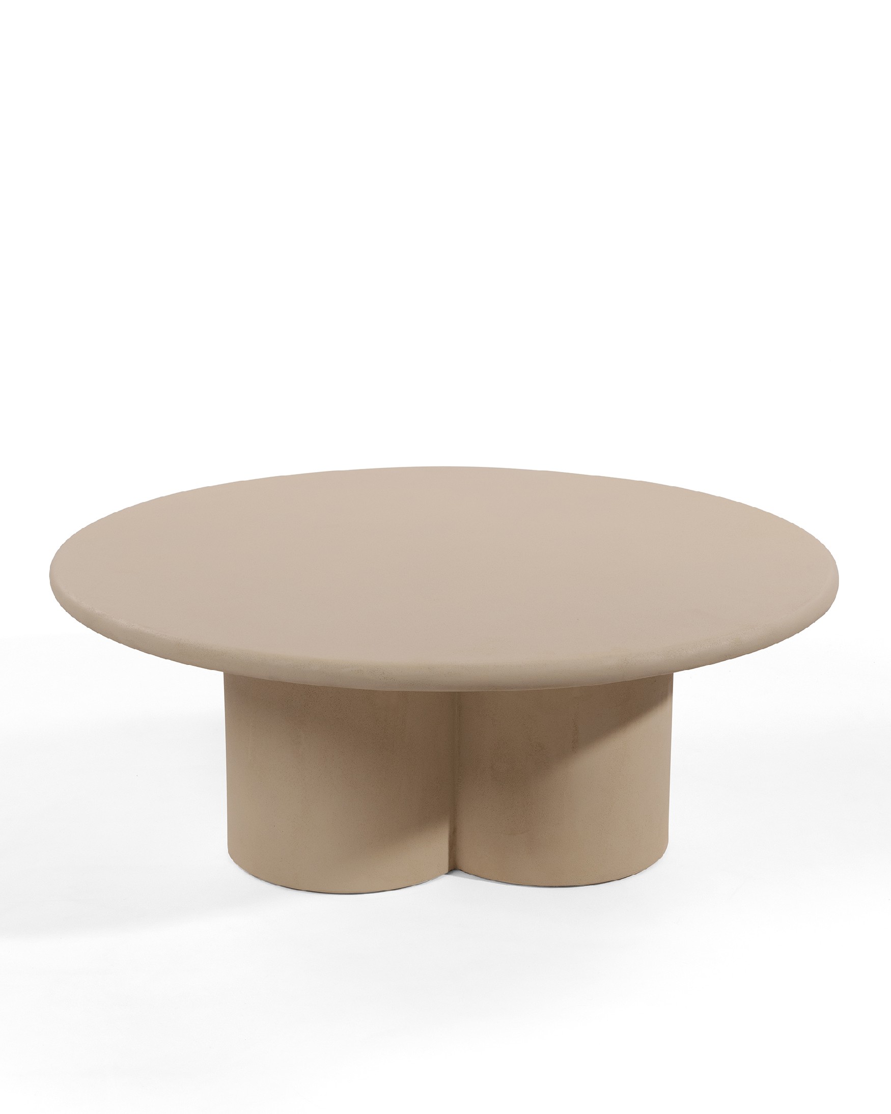 Mesa auxiliar Gaia redonda de MDF con acabado de microcemento moka Ø 80 cm