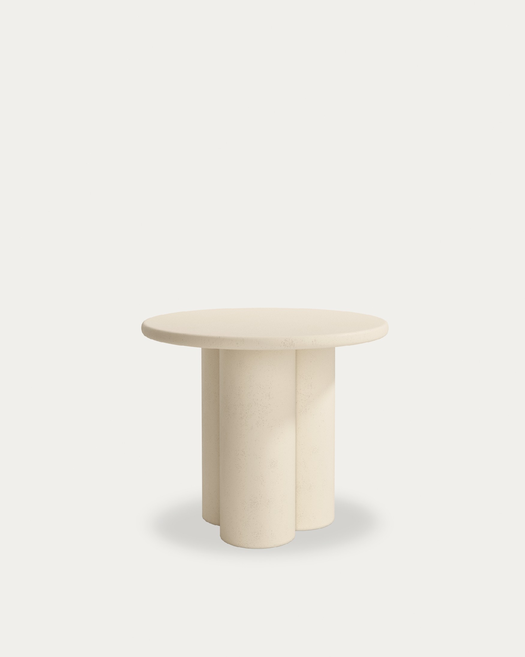 Gaia round side table made of MDF with beige microcement finish Ø 60 cm