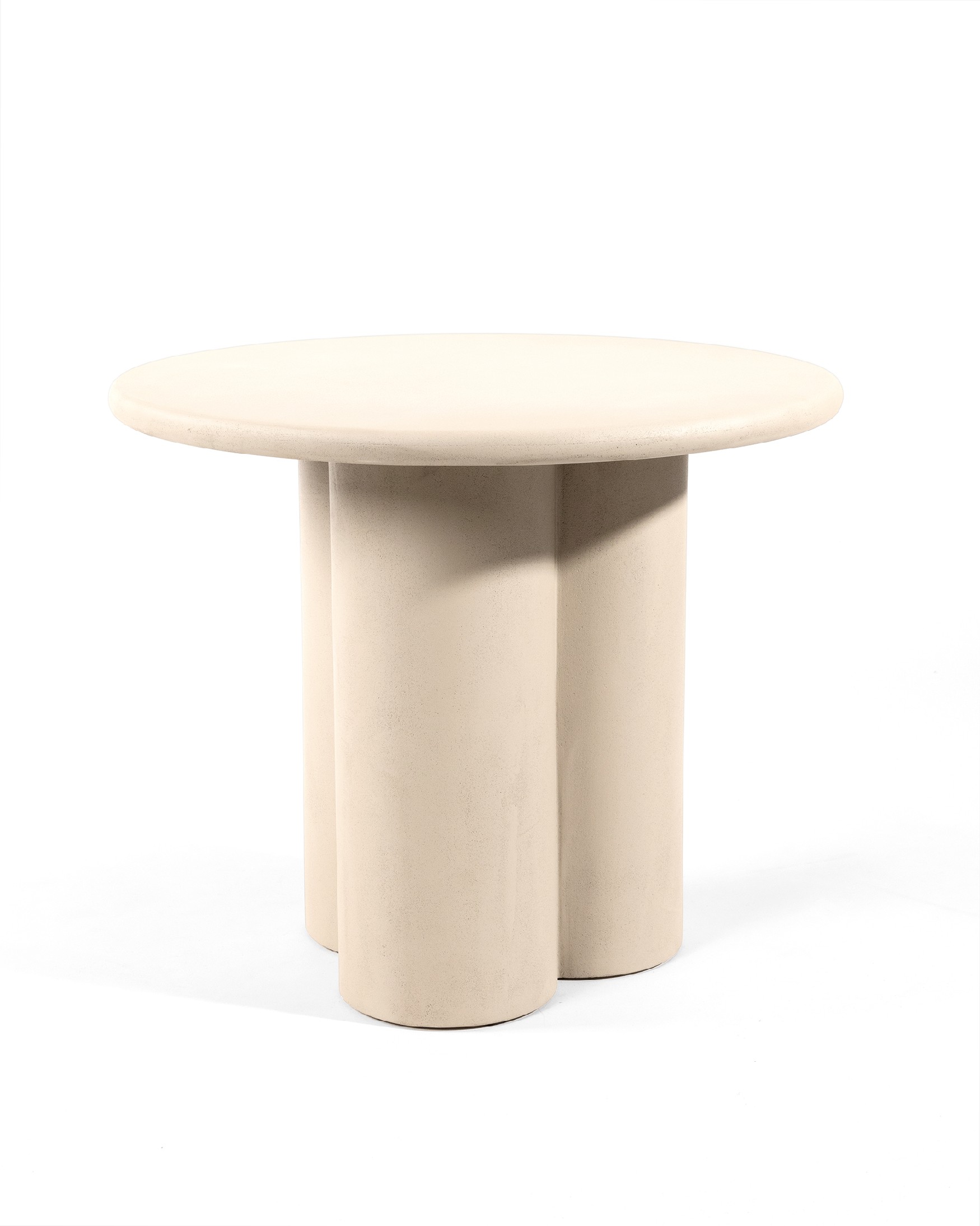 Gaia round side table made of MDF with beige microcement finish Ø 60 cm