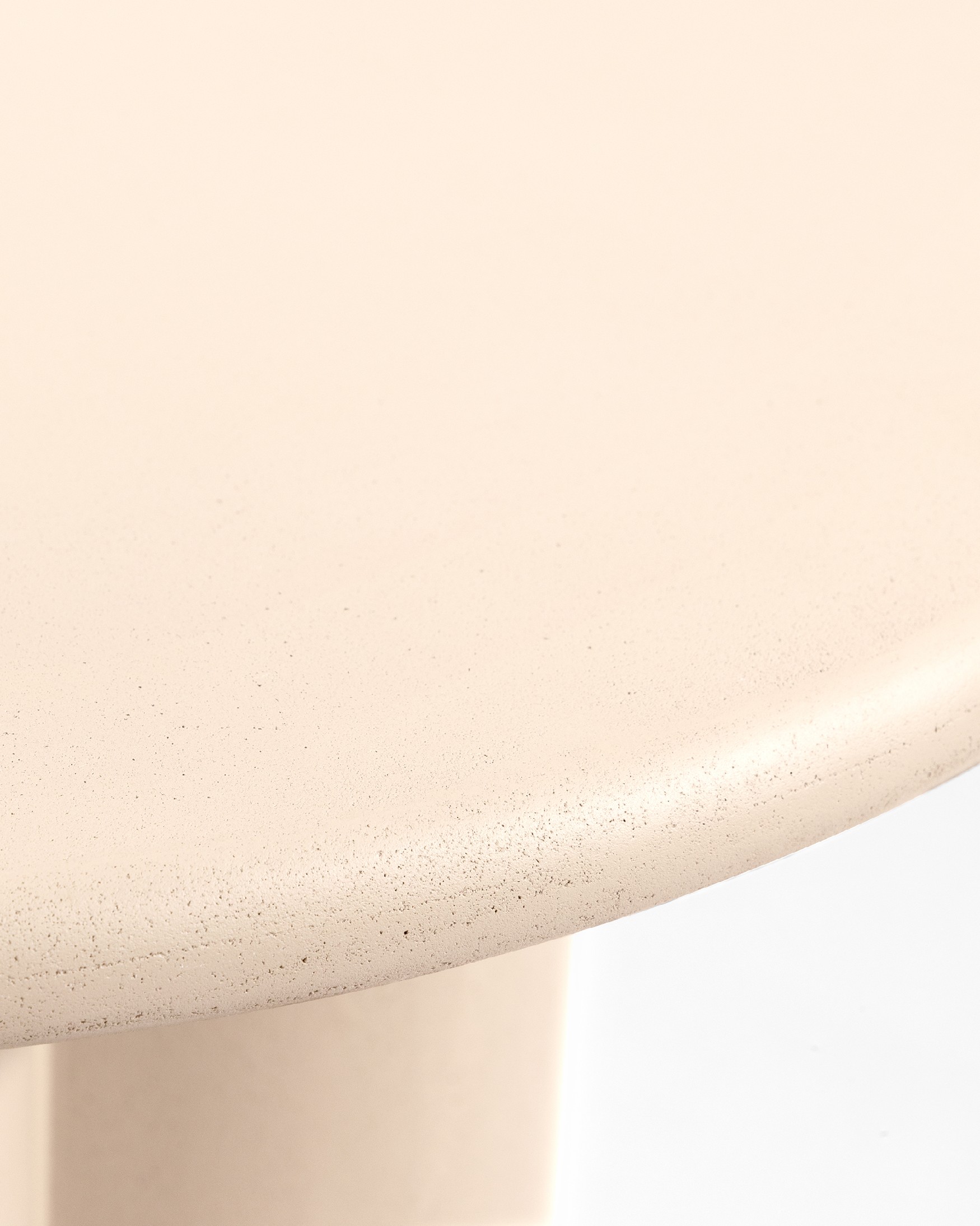 Gaia round side table made of MDF with beige microcement finish Ø 60 cm