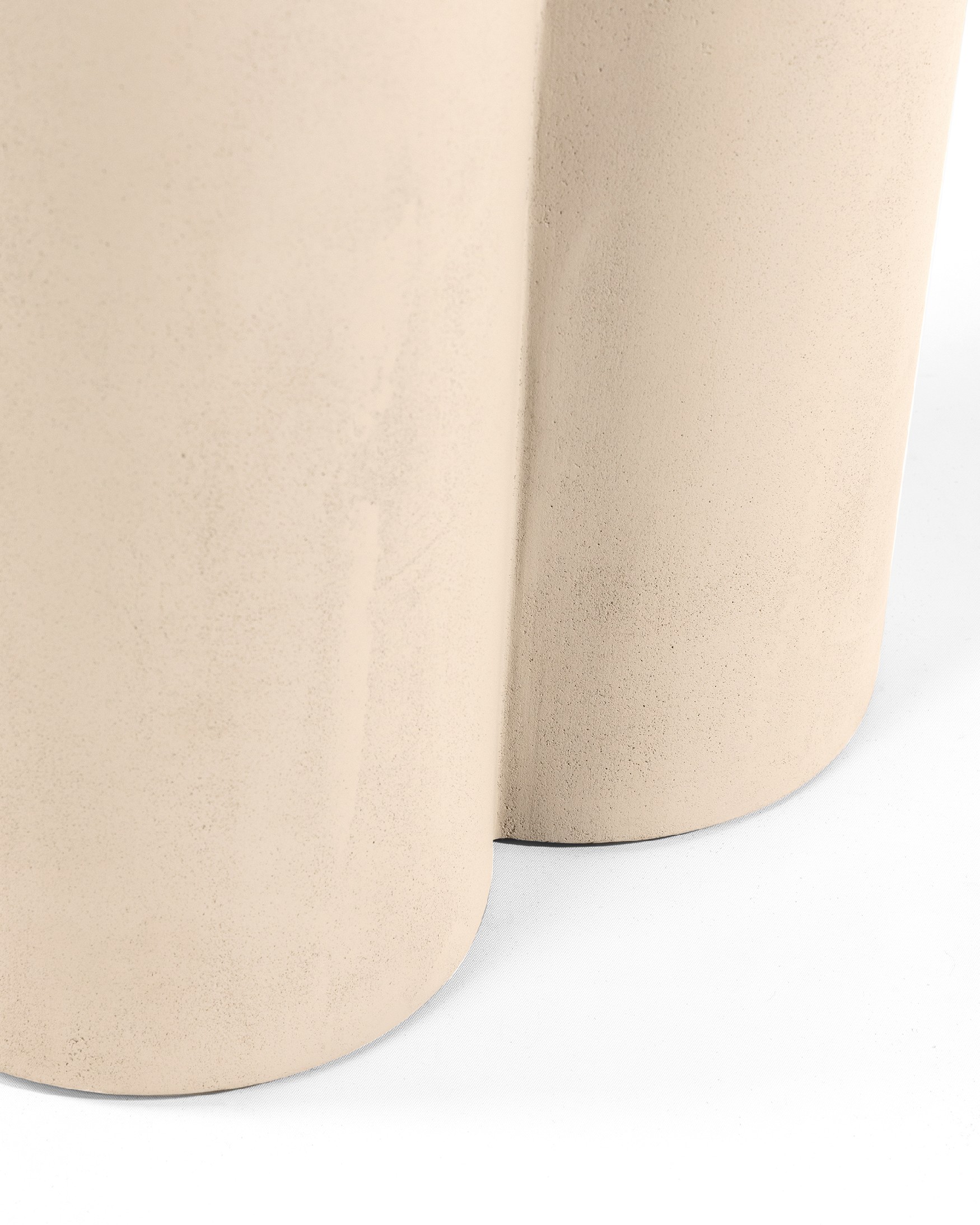 Gaia round side table made of MDF with beige microcement finish Ø 60 cm