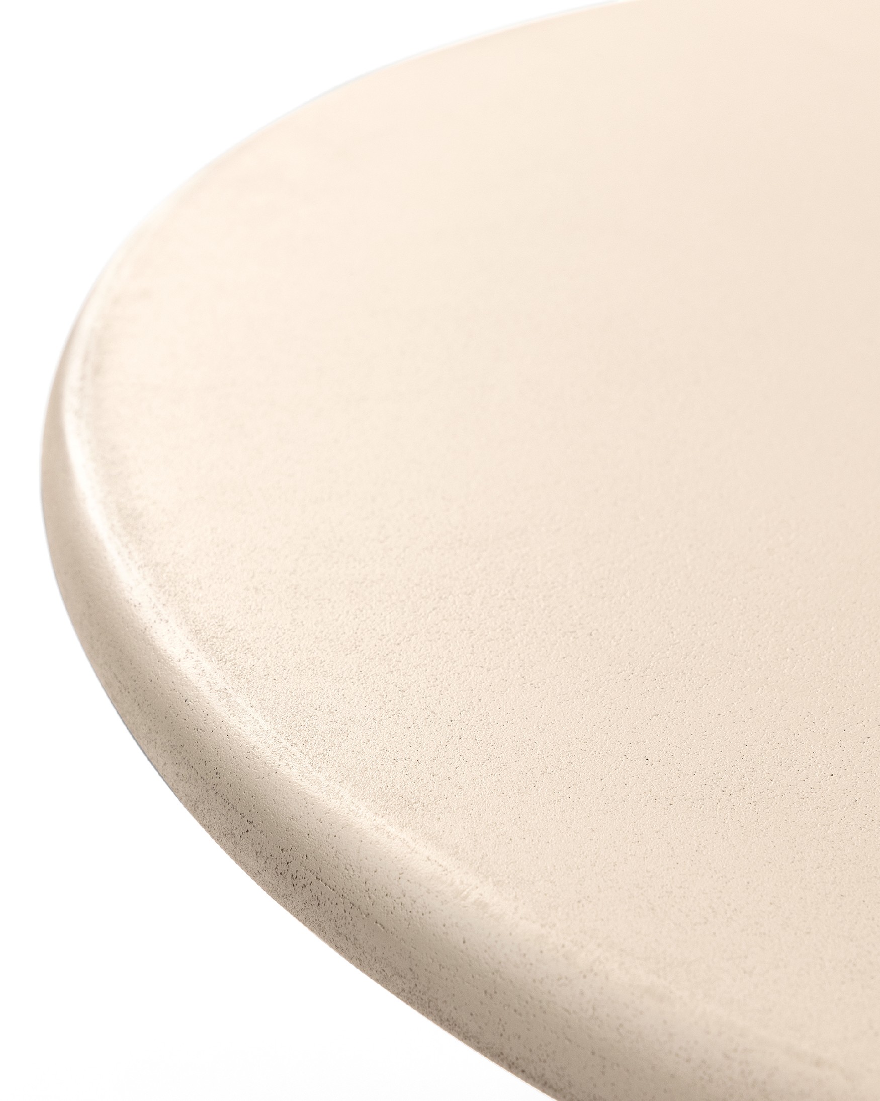 Gaia round side table made of MDF with beige microcement finish Ø 60 cm