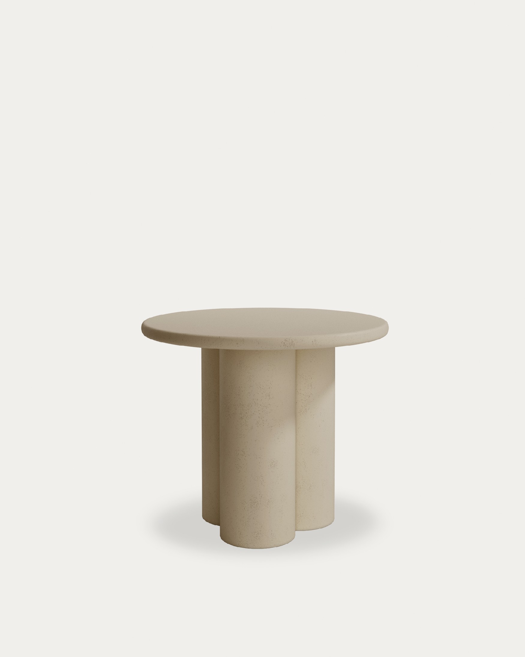 Mesa auxiliar Gaia redonda de MDF con acabado de microcemento moka Ø 60 cm