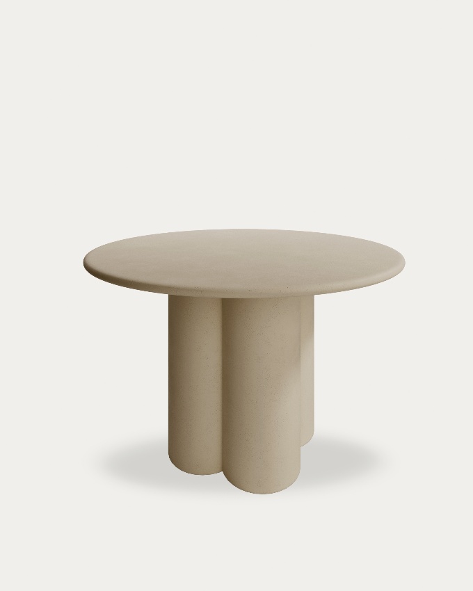 Gaia round MDF table with moka microcement finish Ø 120 cm