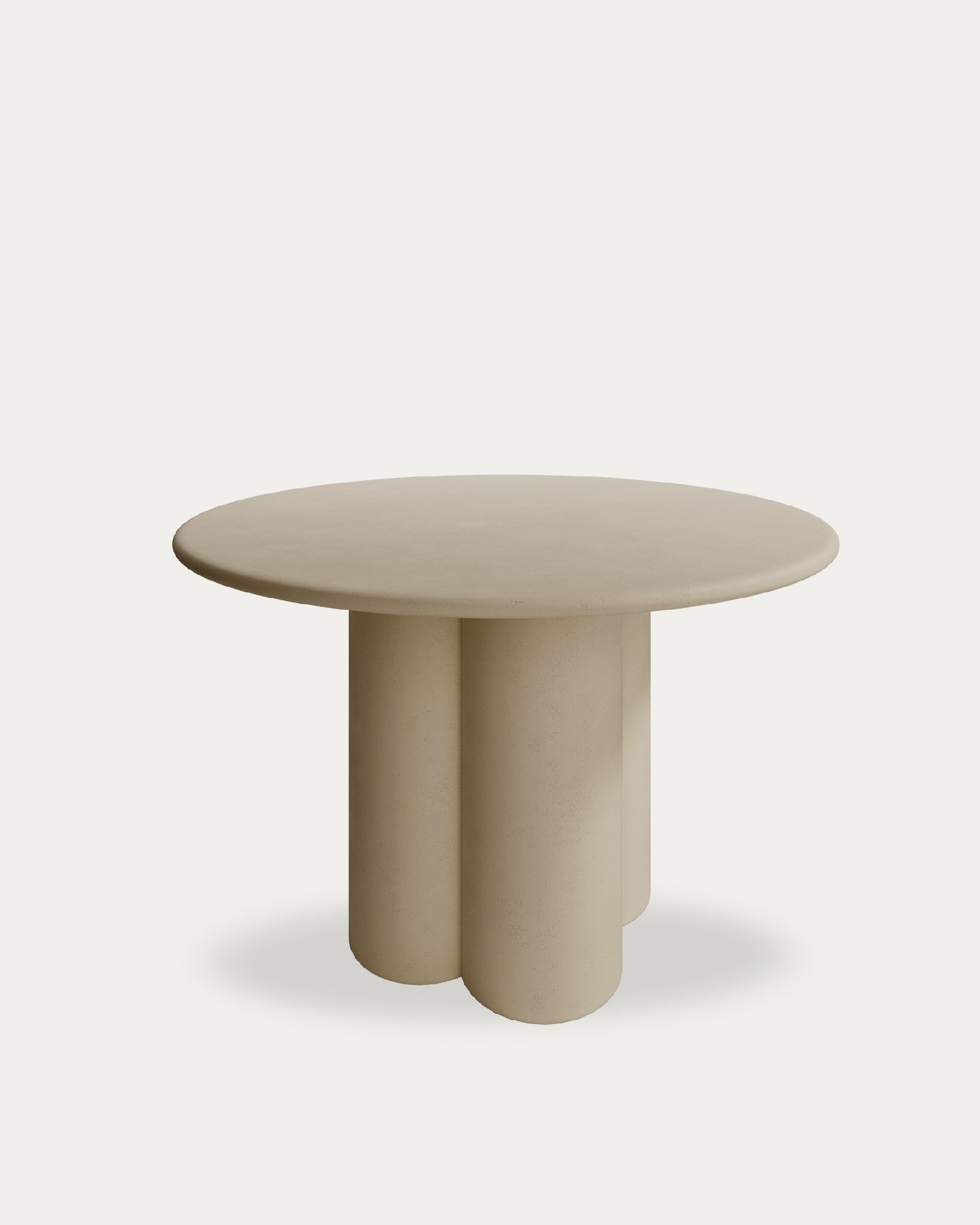 Gaia round MDF table with moka microcement finish Ø 120 cm