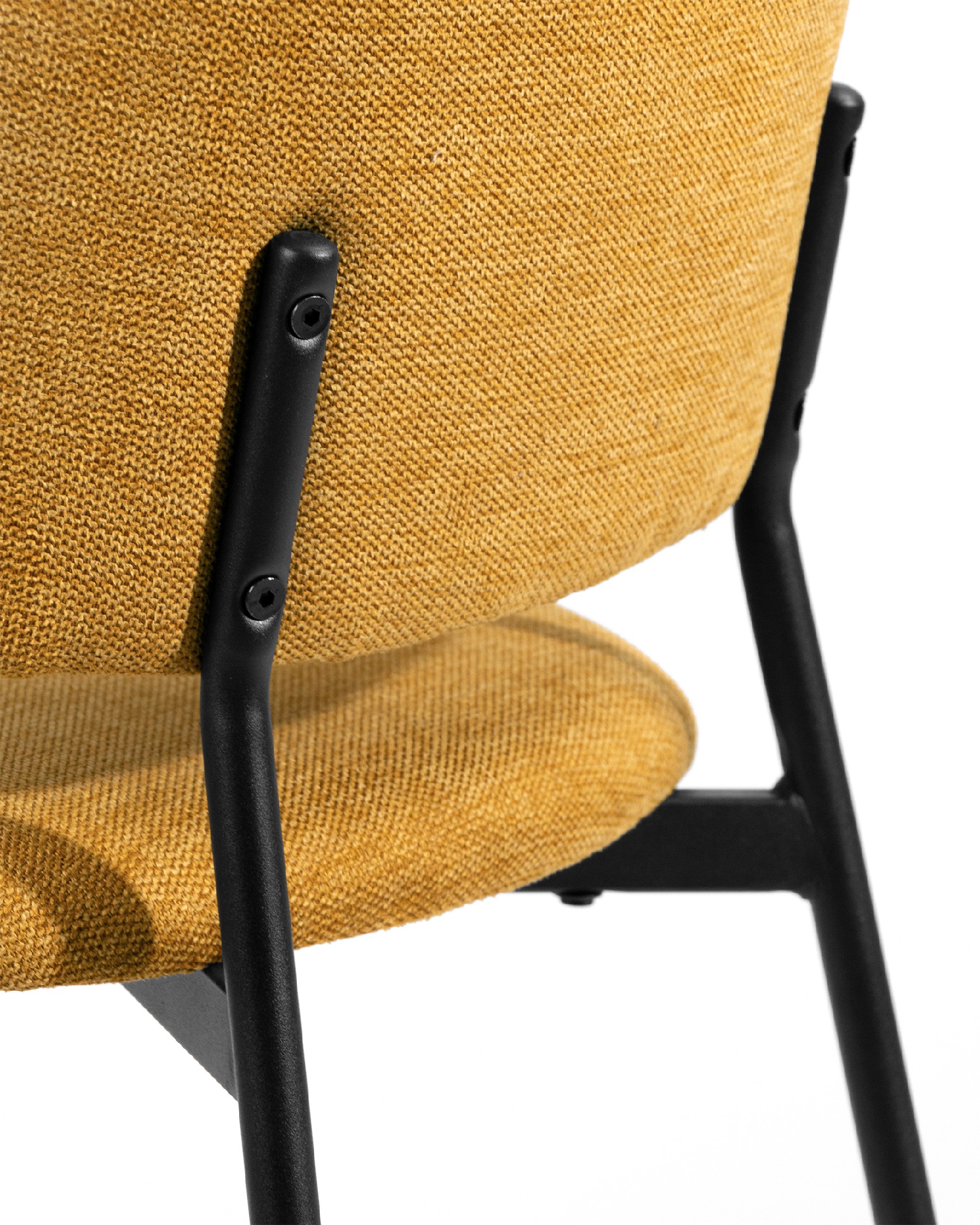 Gante chair with mustard upholstery and black metal legs